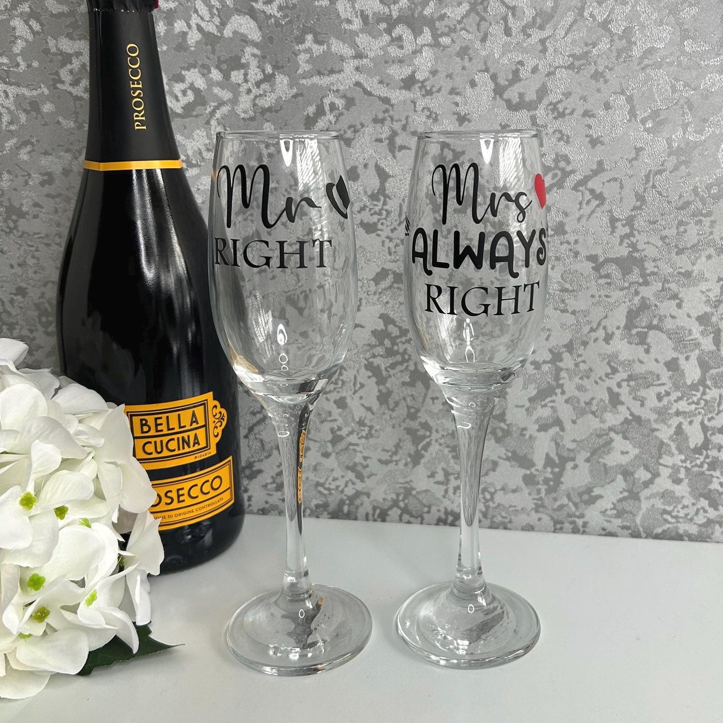 Mr Right & Mrs Always Right Champagne Glasses