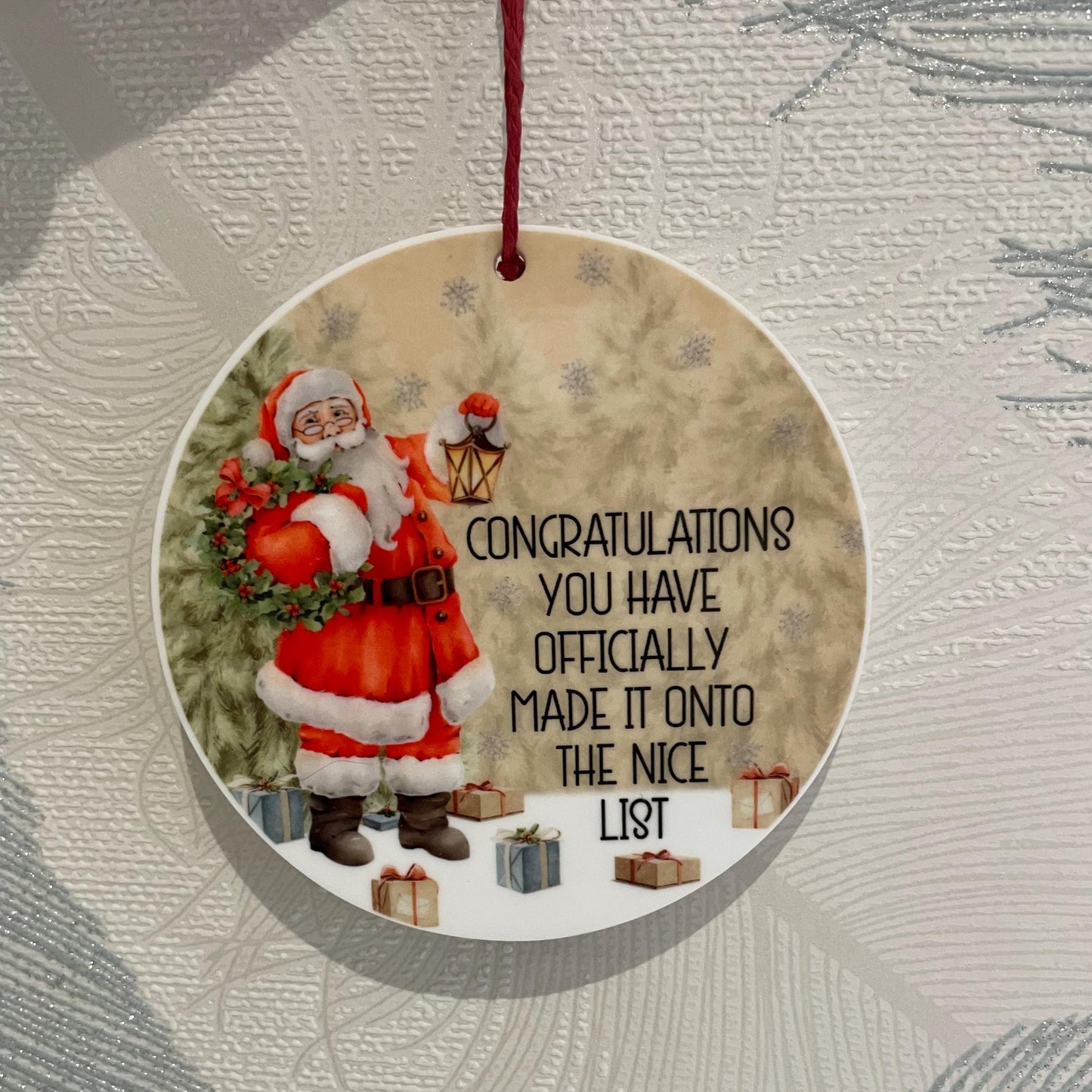 Your On Santa's Nice List Bauble