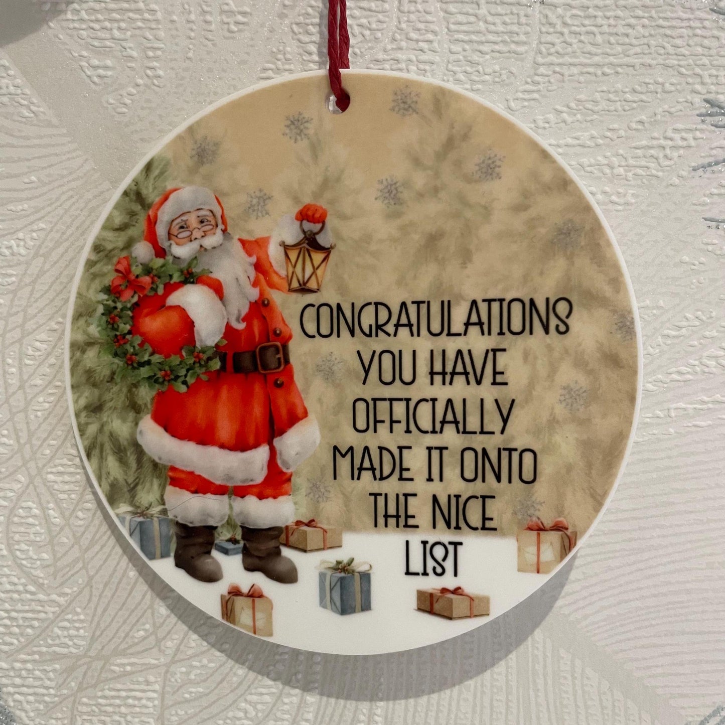 Your On Santa's Nice List Bauble