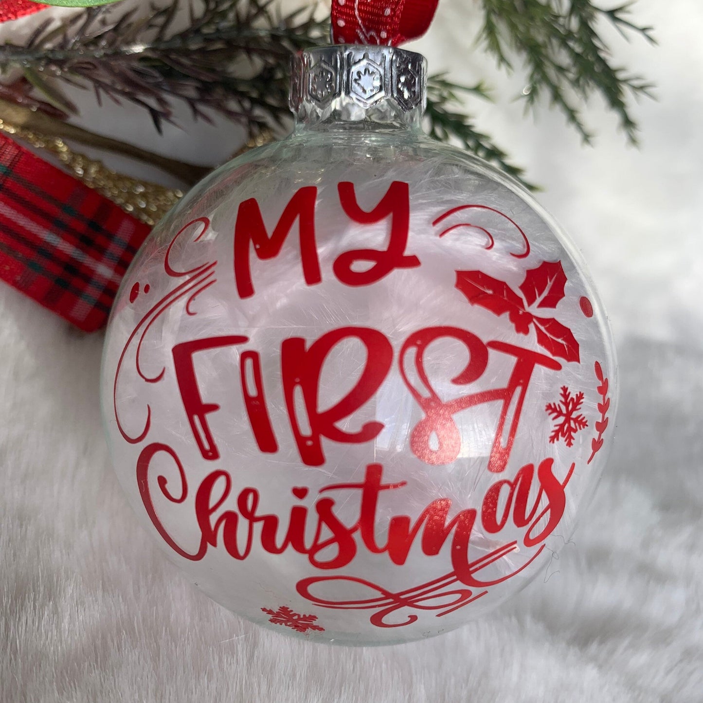 My First Christmas Feathered Bauble