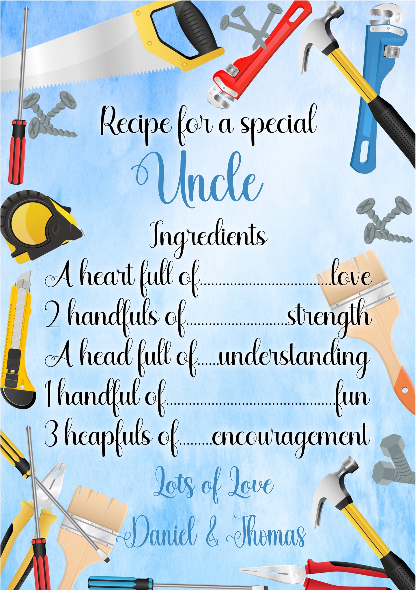 Recipe For A Special Grandad Plaque