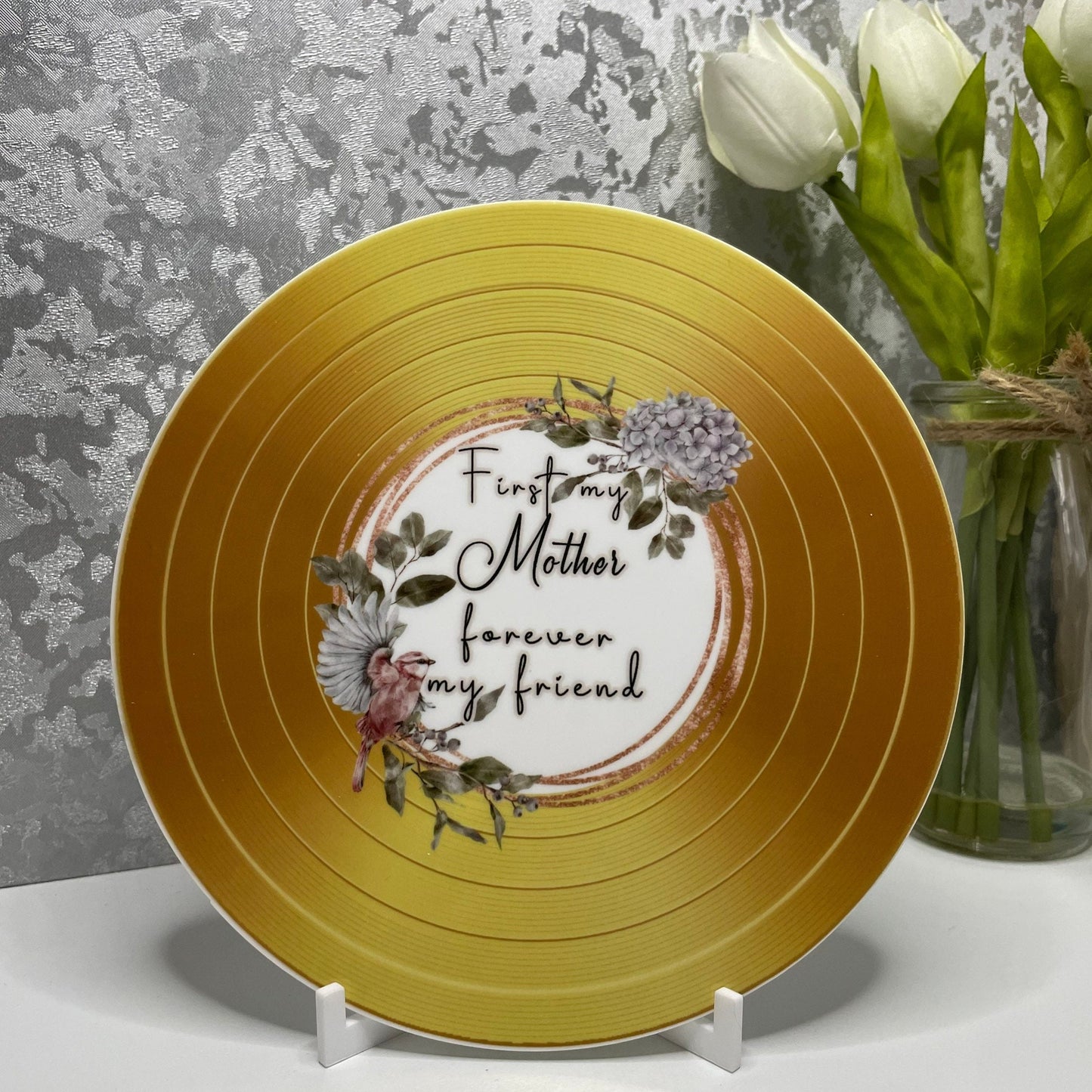 First My Mother, Forever My Friend Record Vinyl Player Gift