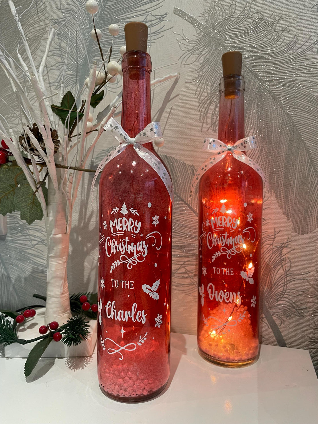 Family Christmas Gift LED Wine Bottle Gift