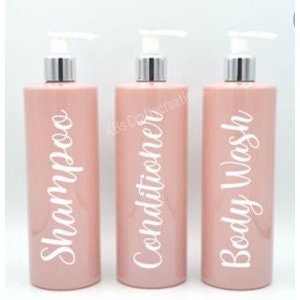 Set of 3 Bathroom Storage Dispenser Bottles