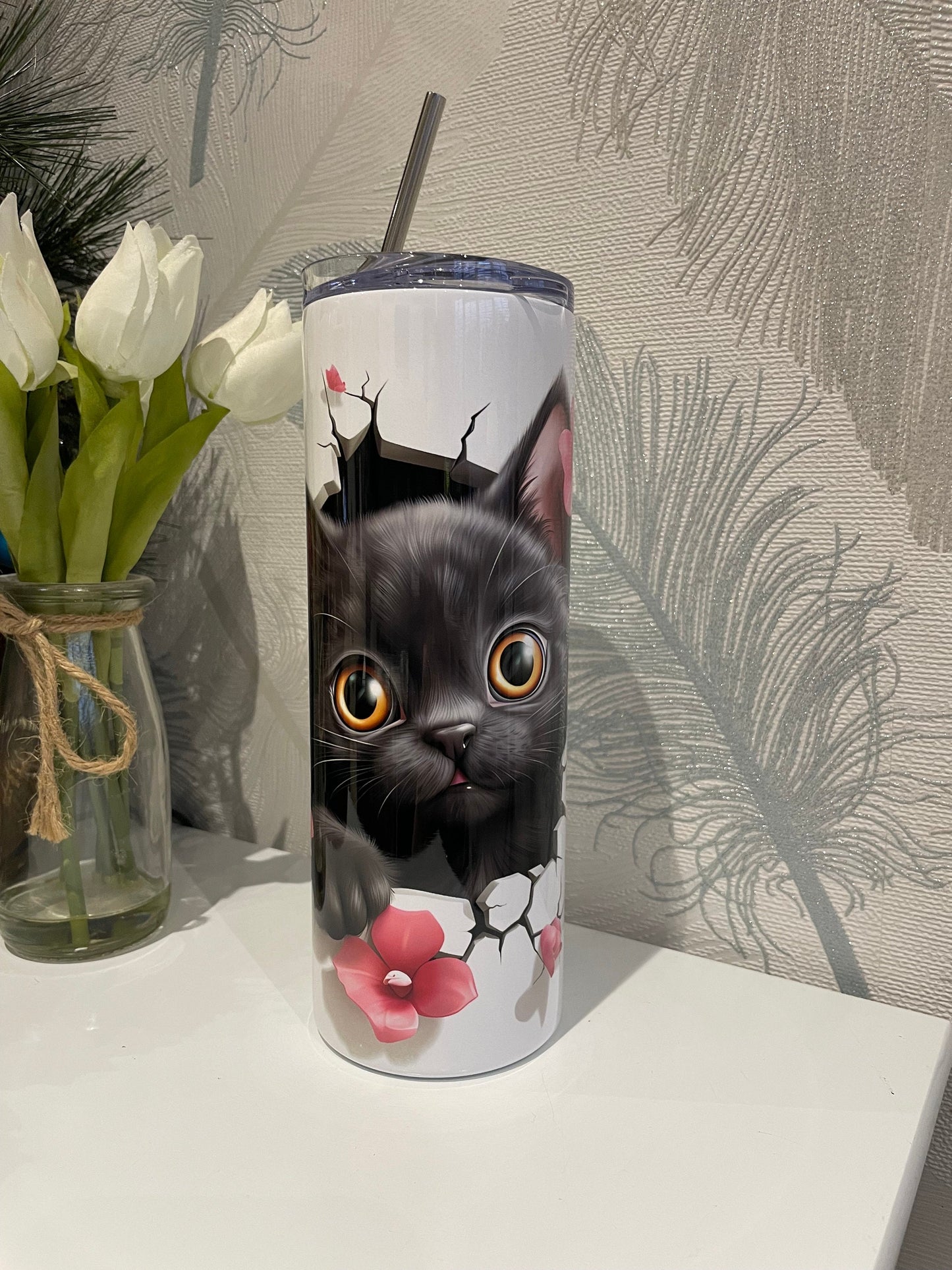 Black Kitten Cat 20oz Tumbler|