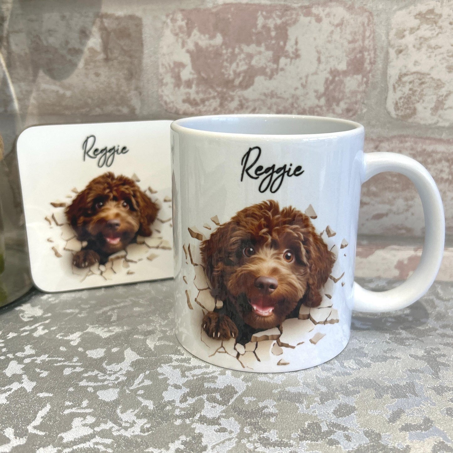 Chocolate Cockapoo Hole In A Wall Mug