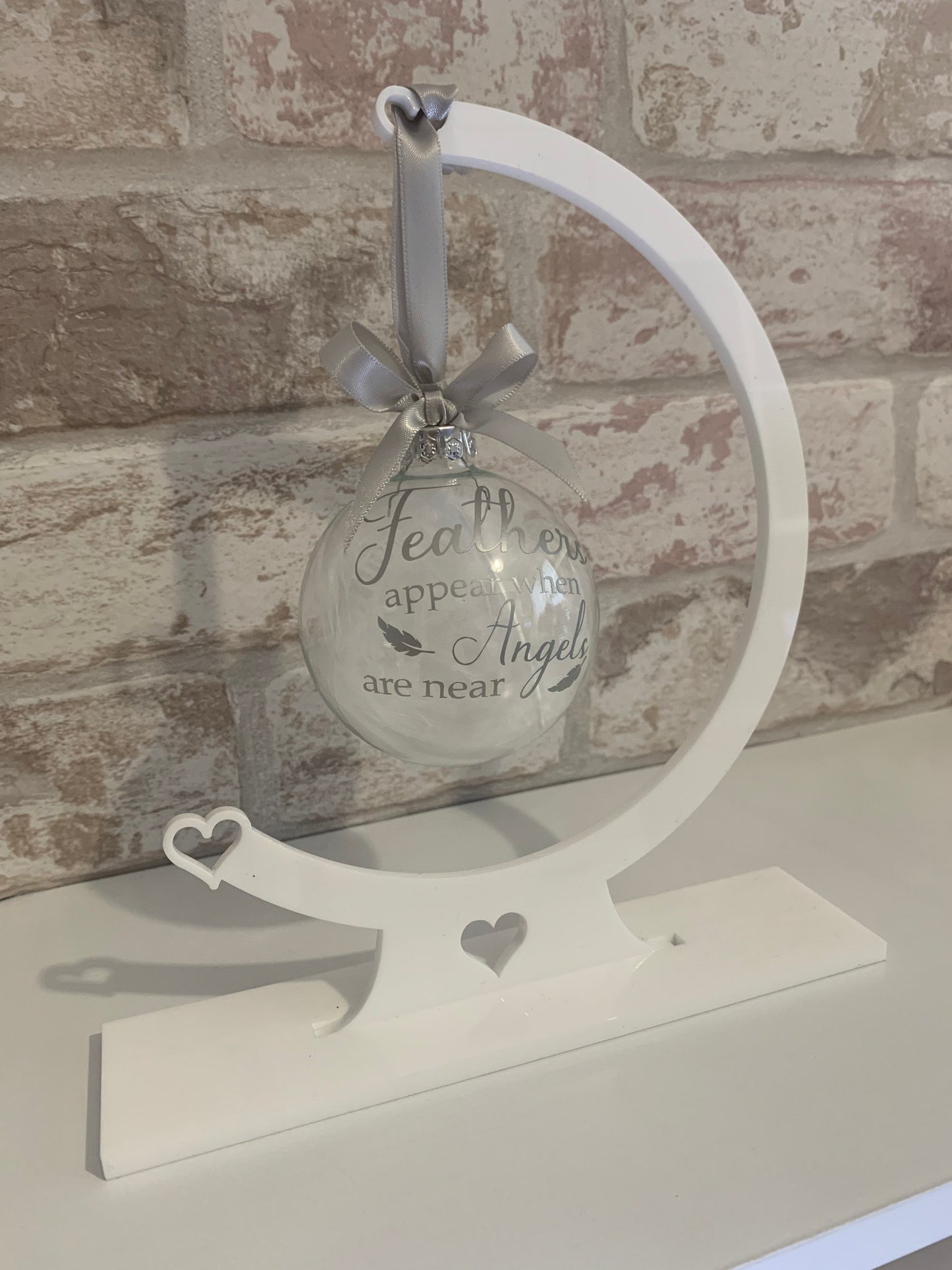 Feathers Appear Glass Christmas Bauble