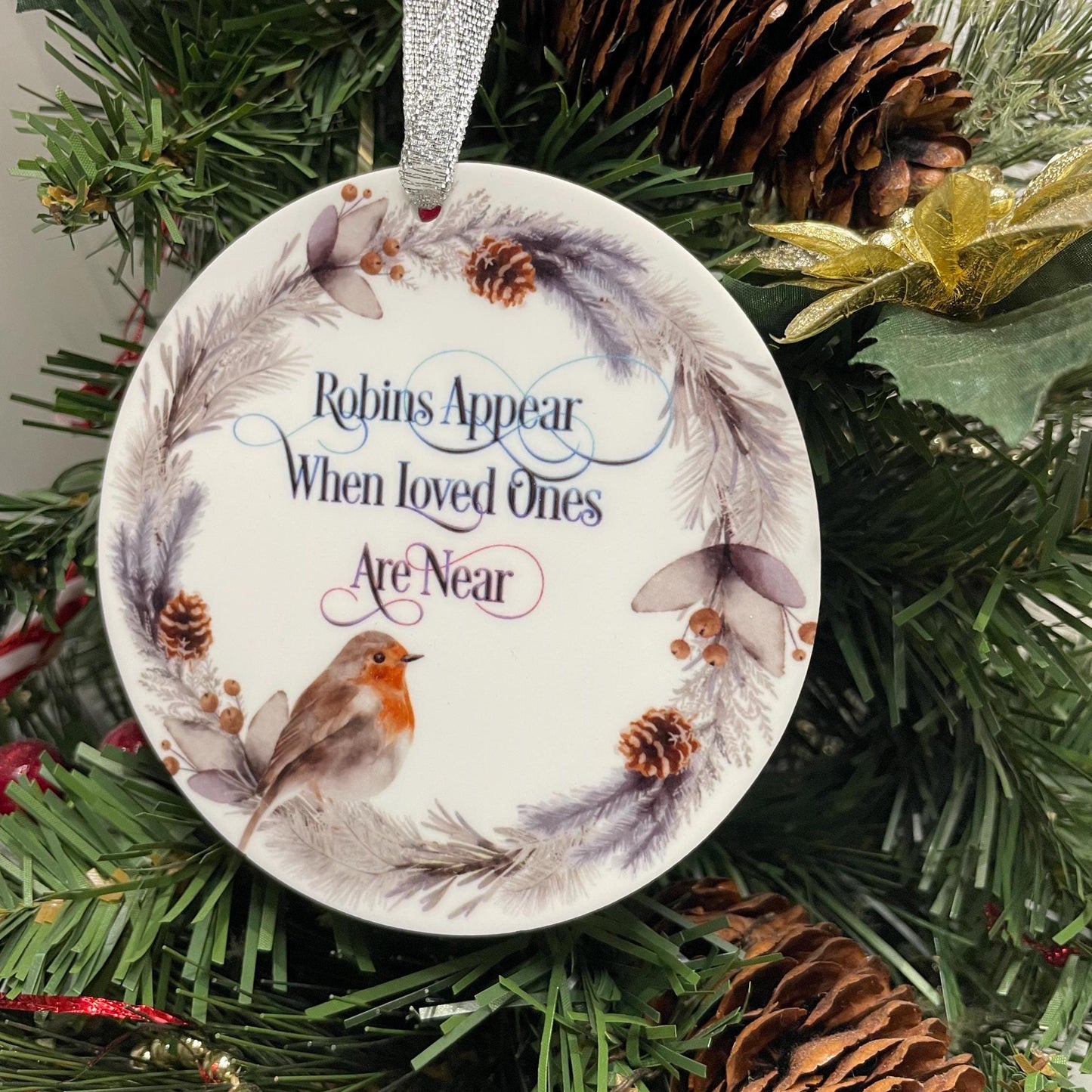 Robins Appear Wreath Bauble