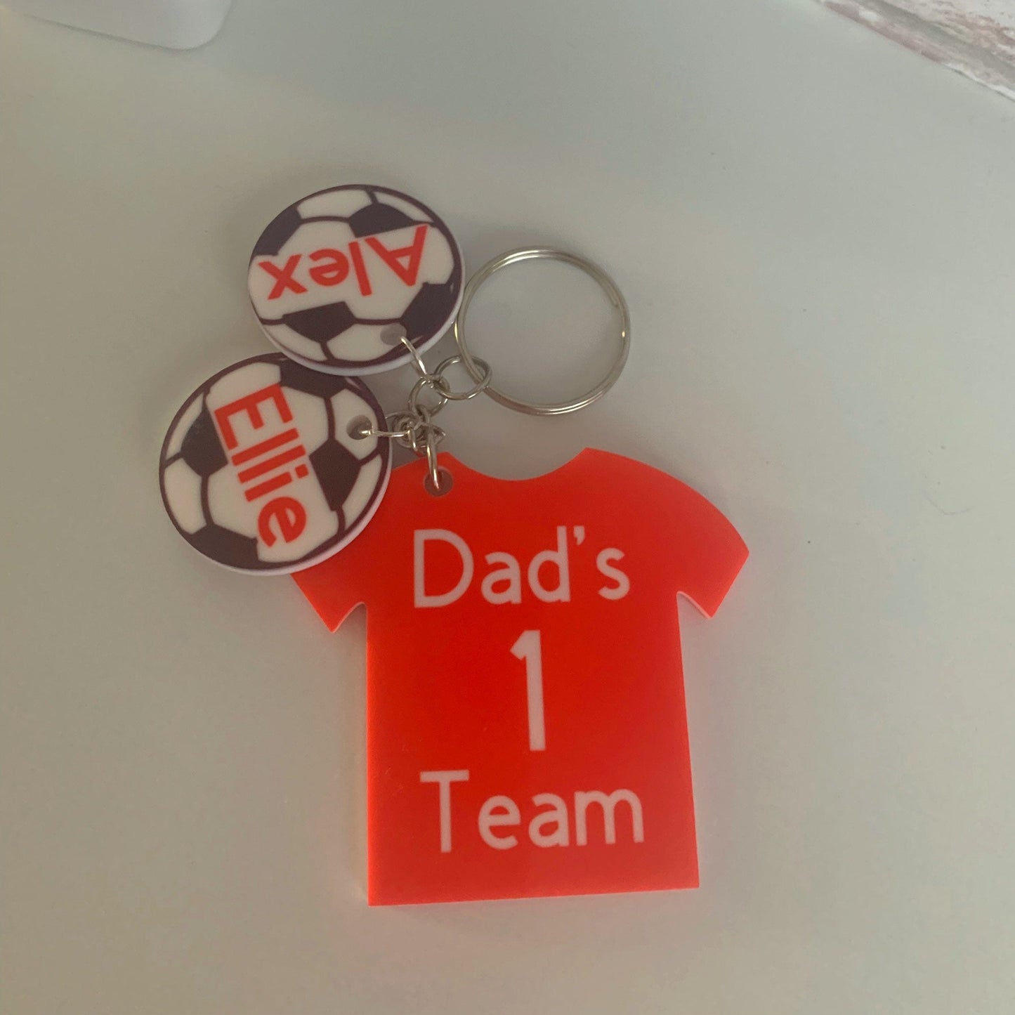 Dad's Football Team T-Shirt Keyring