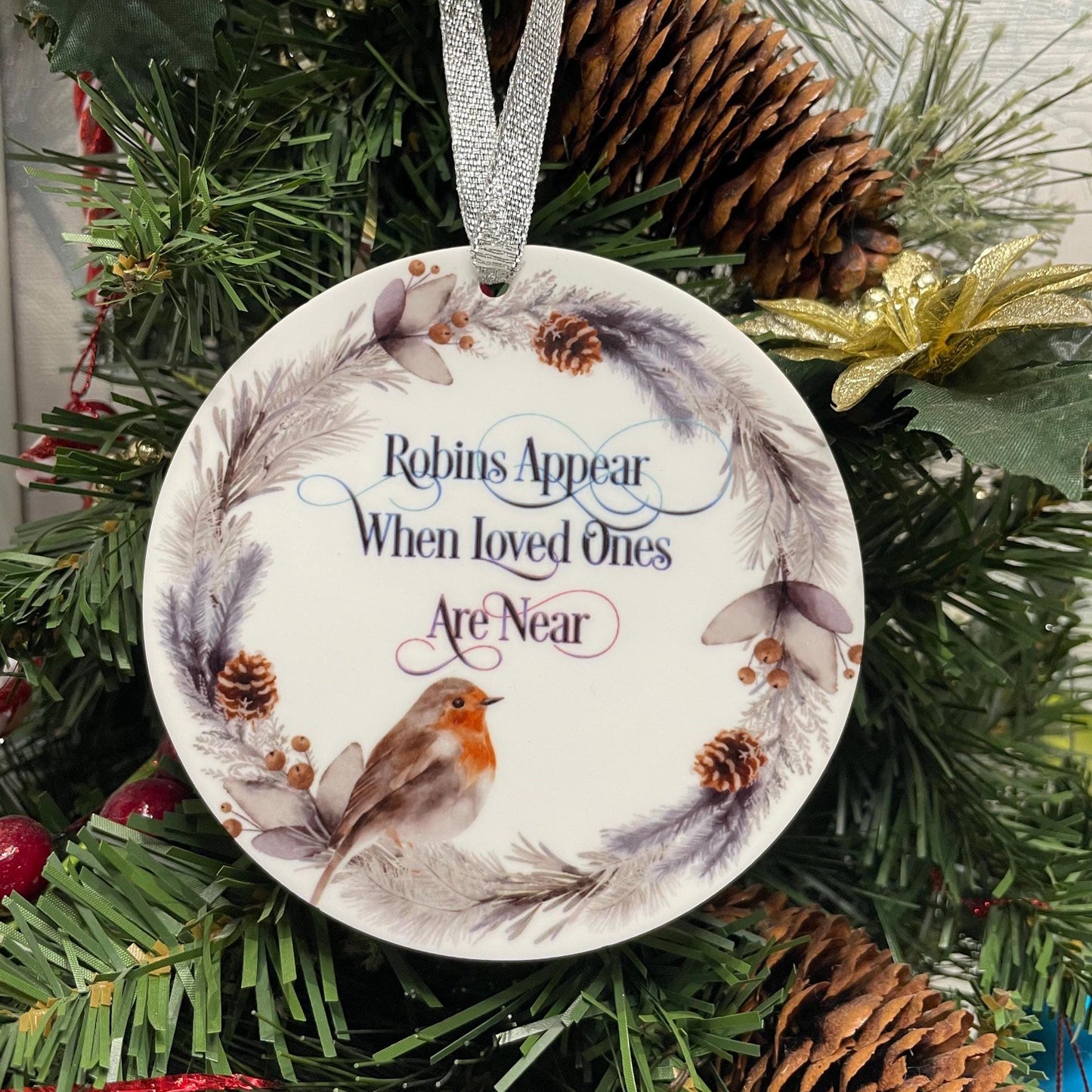 Robins Appear Wreath Bauble