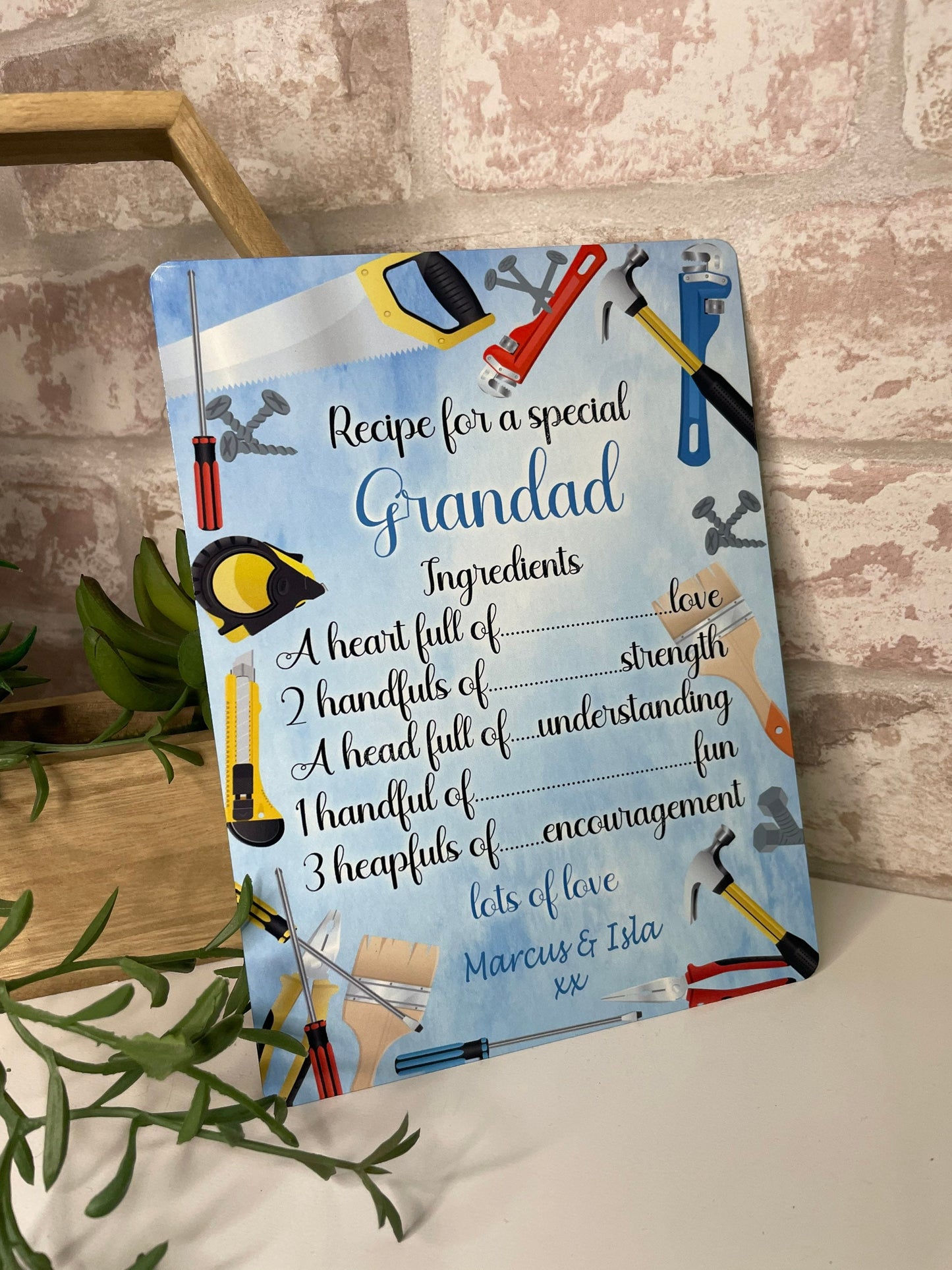 Recipe For A Special Grandad Plaque