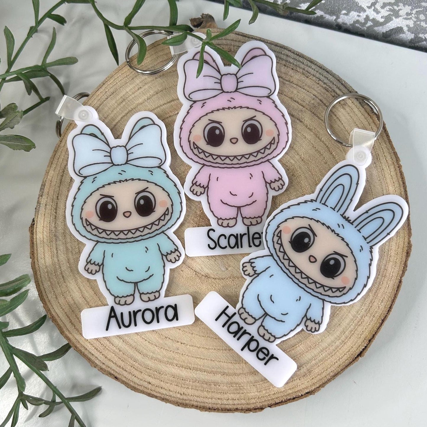 Personalised Labubu Inspired Mini Monster Keyring