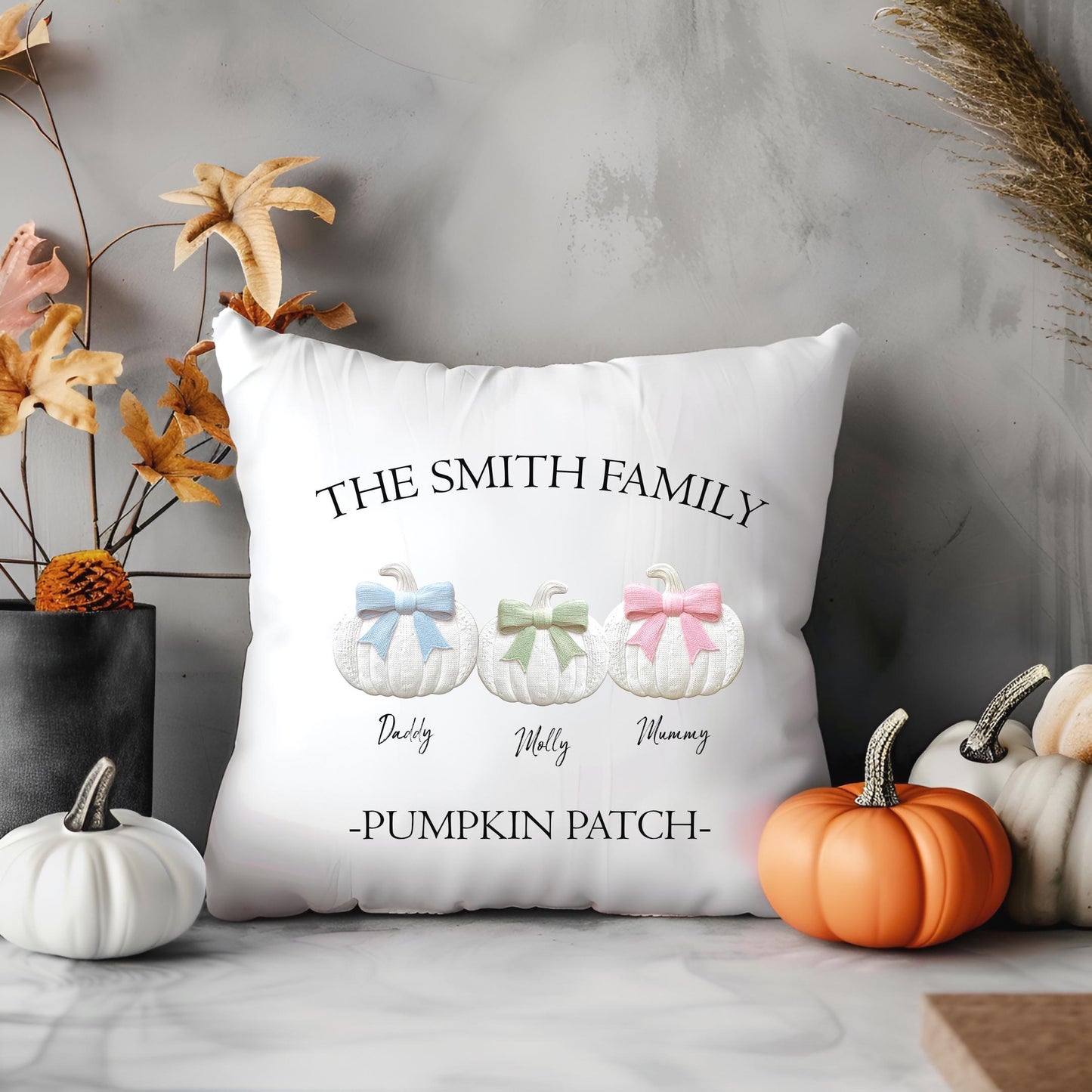 Family Pumpkin Patch Cushion