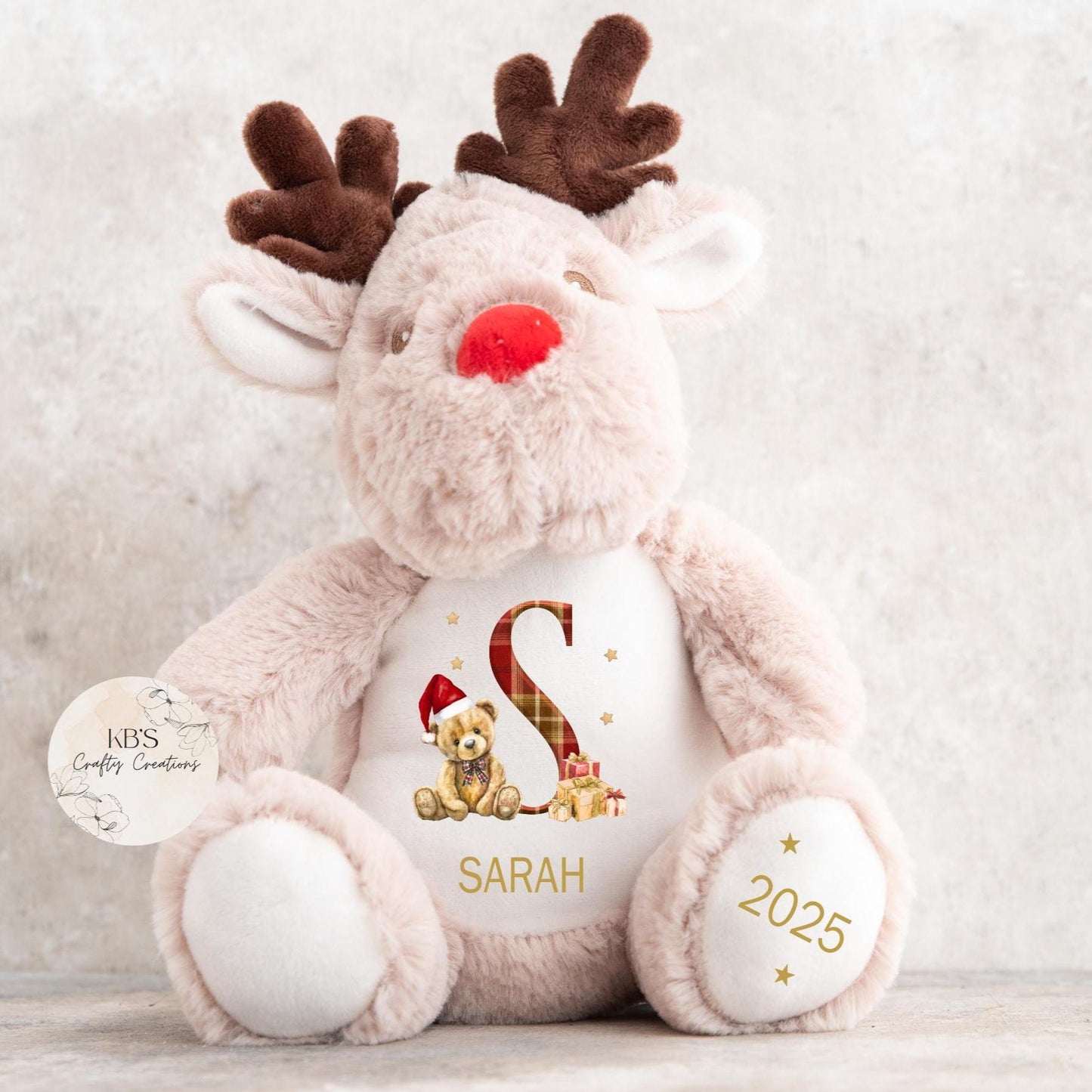 Personalised Christmas Reindeer Teddy