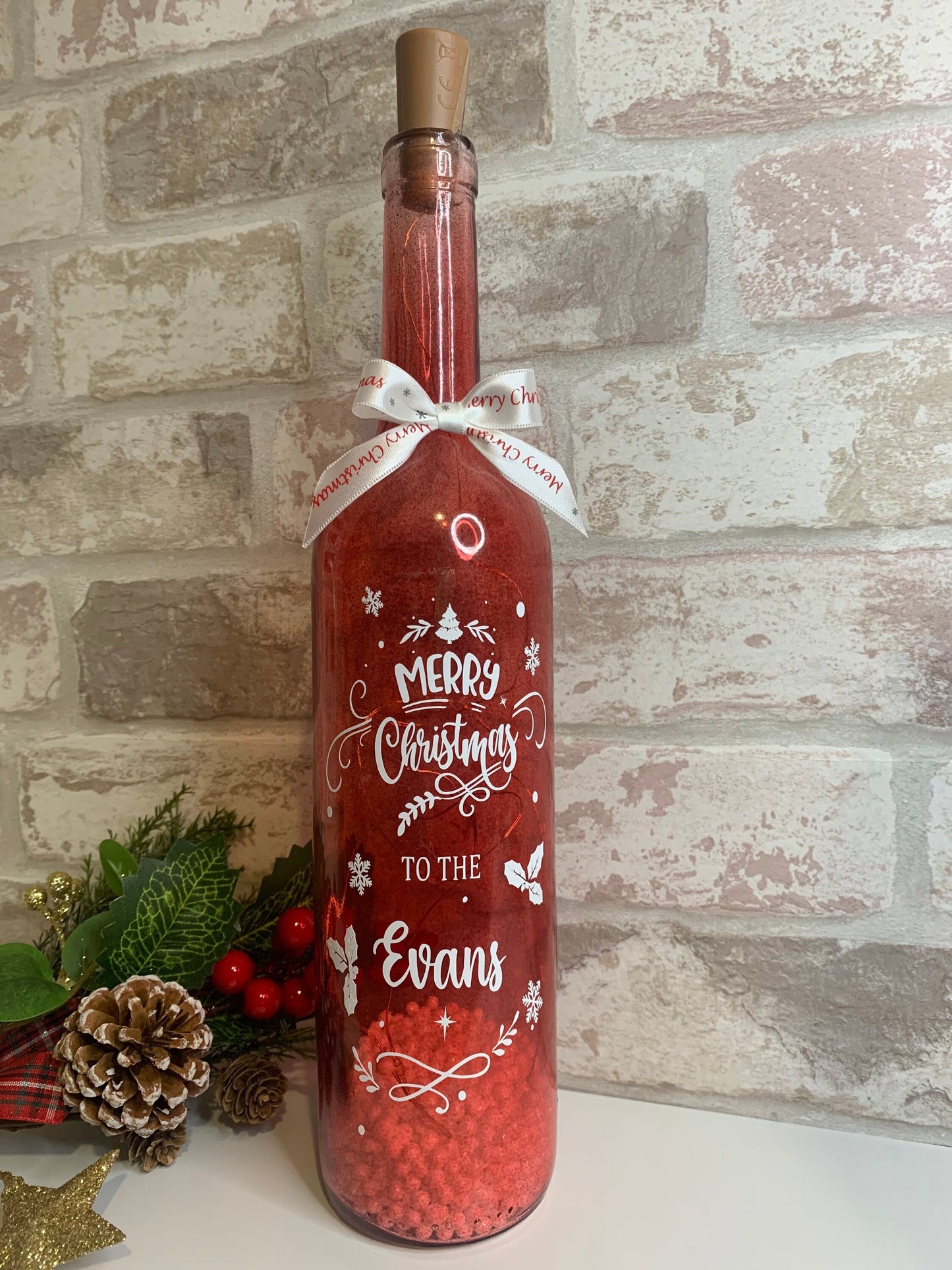 Family Christmas Gift LED Wine Bottle Gift