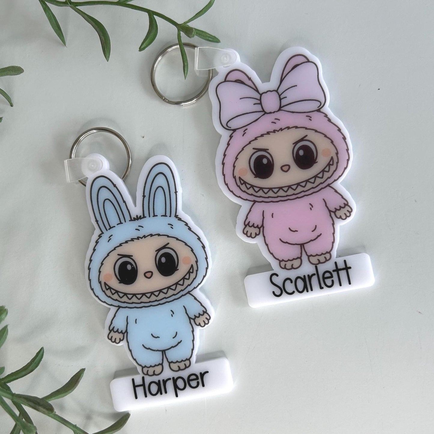 Personalised Labubu Inspired Mini Monster Keyring