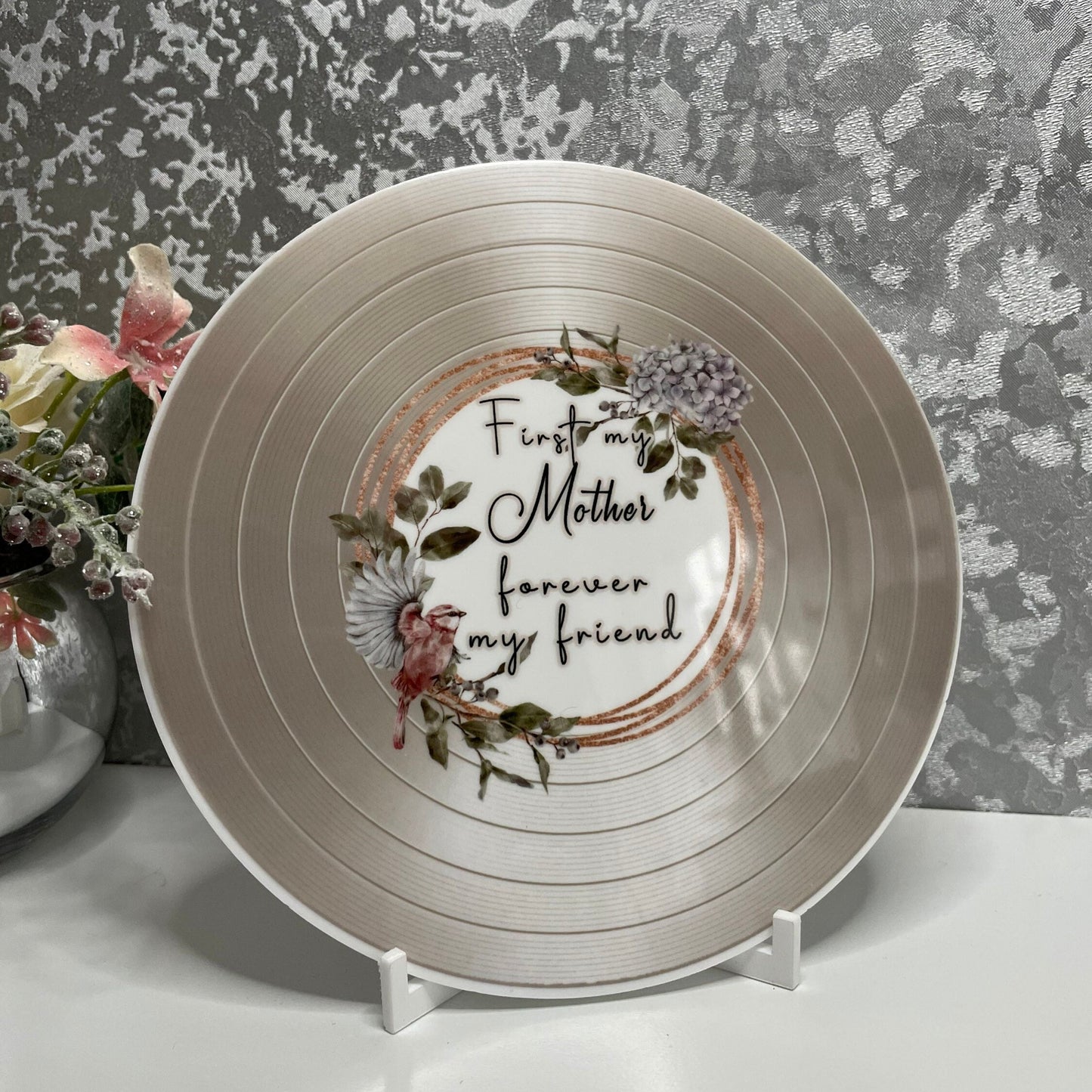 First My Mother, Forever My Friend Record Vinyl Player Gift