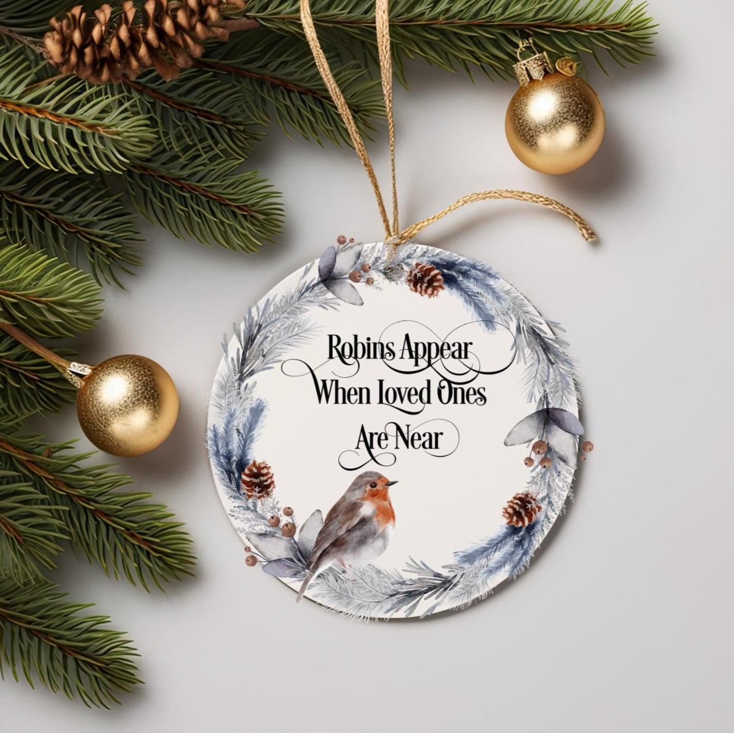 Robins Appear Wreath Bauble
