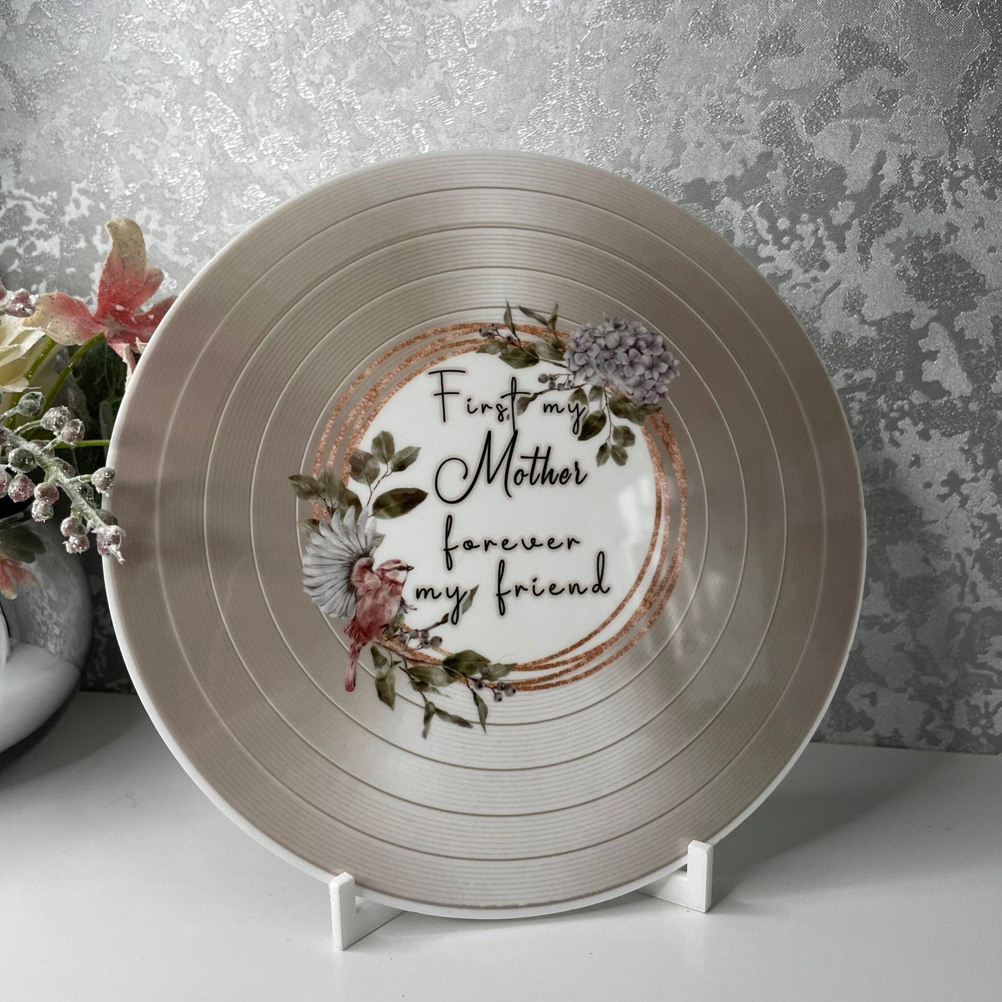 First My Mother, Forever My Friend Record Vinyl Player Gift