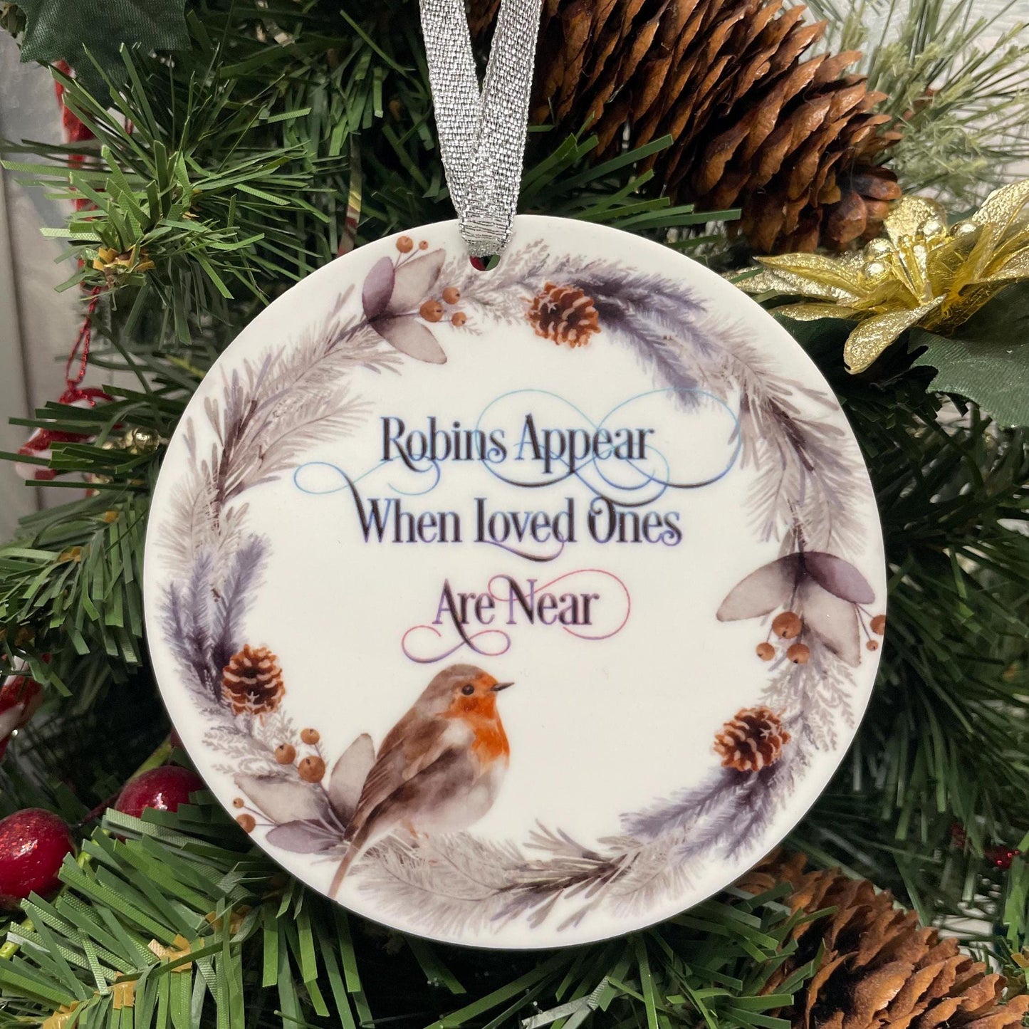 Robins Appear Wreath Bauble