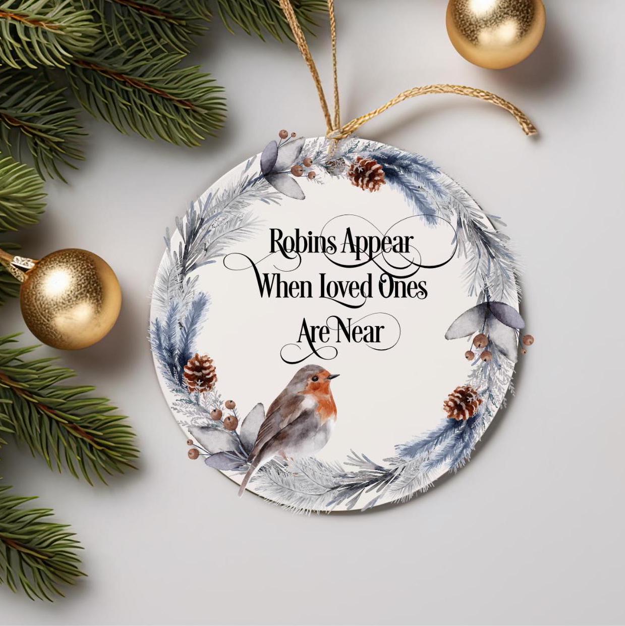 Robins Appear Wreath Bauble