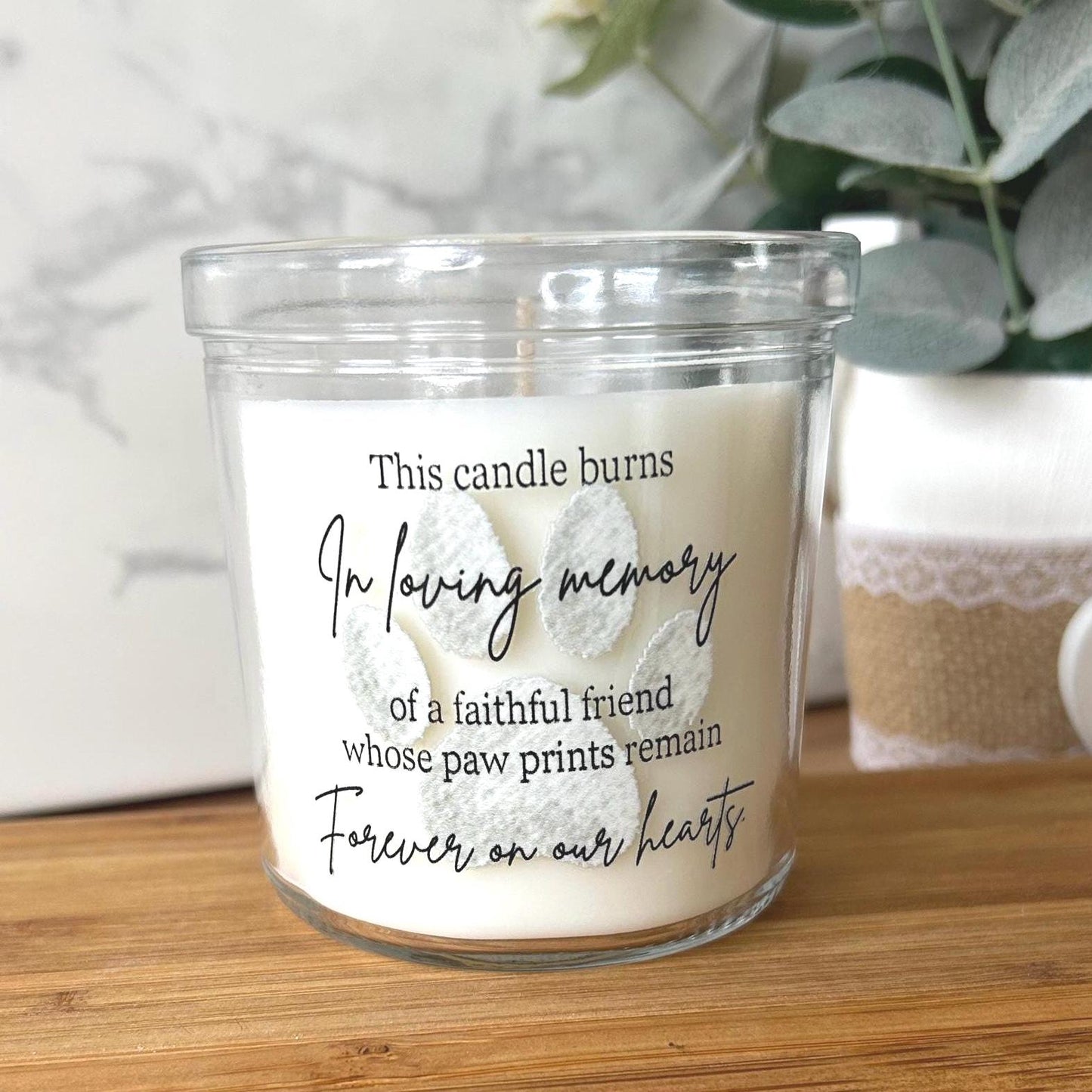 Remembrance Paw Prints Forever In Our Heart Candle