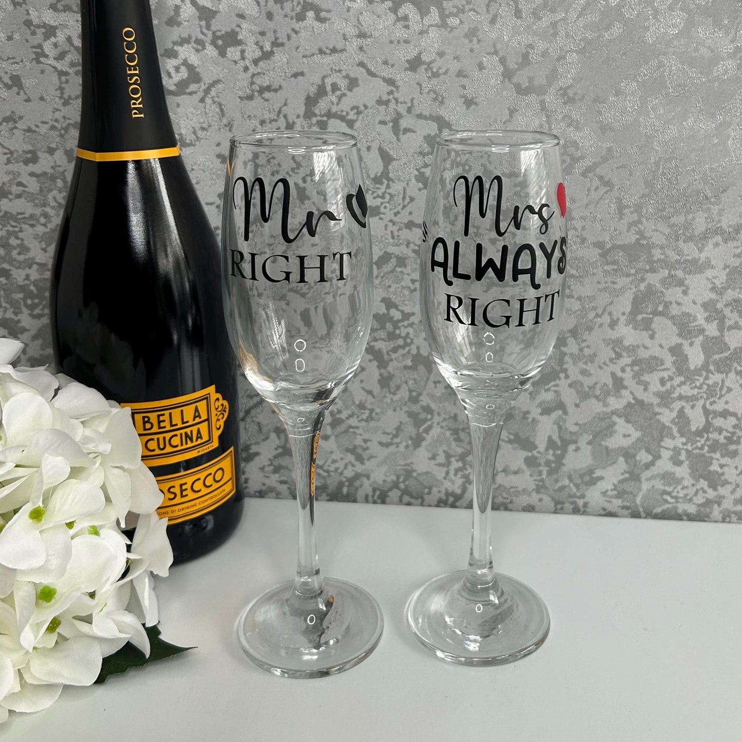 Mr Right & Mrs Always Right Champagne Glasses