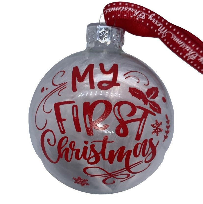 My First Christmas Feathered Bauble