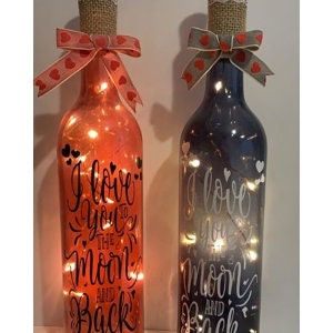 I Love you To The Moon & Back Light Up Bottle