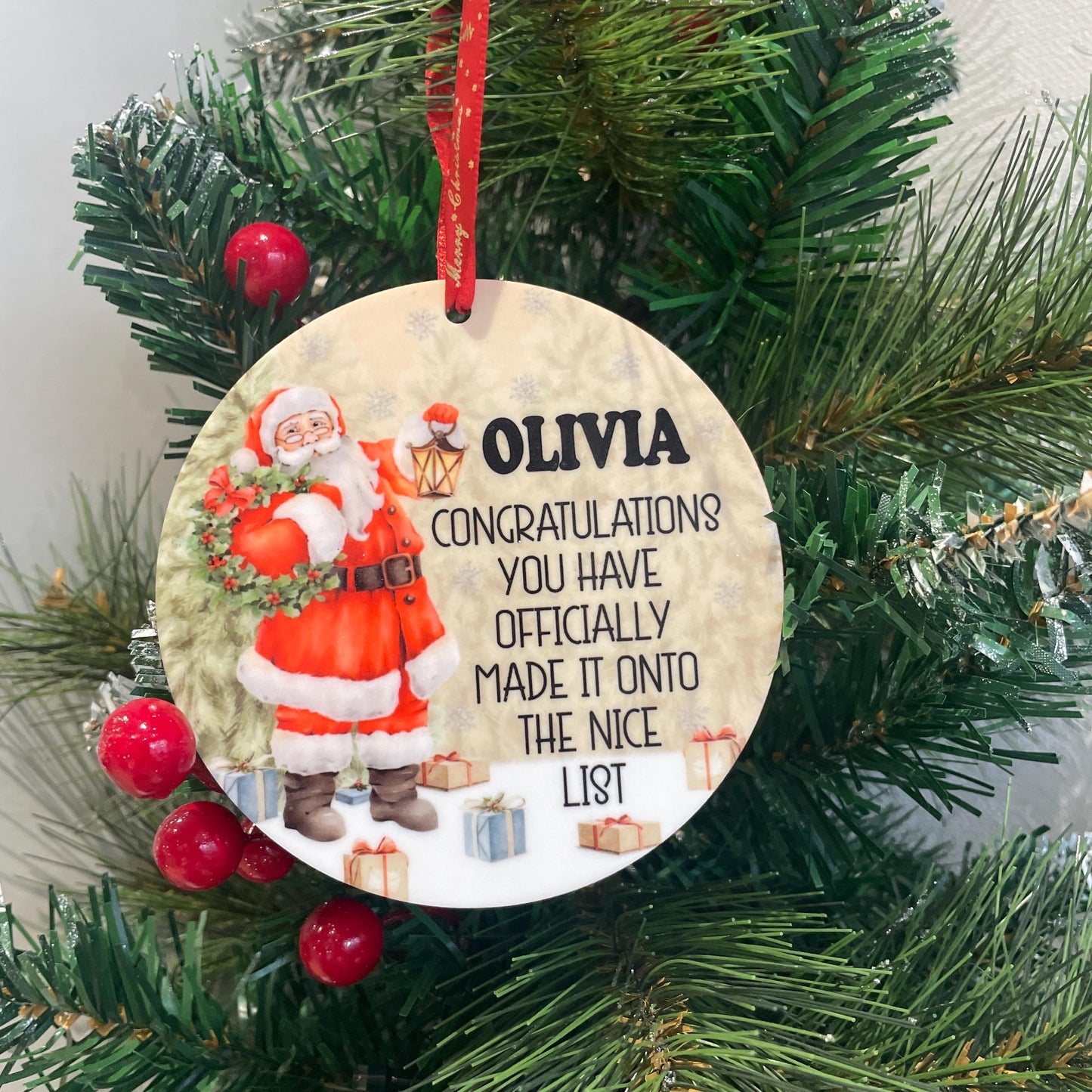 Your On Santa's Nice List Bauble