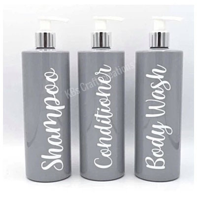Set of 3 Bathroom Storage Dispenser Bottles
