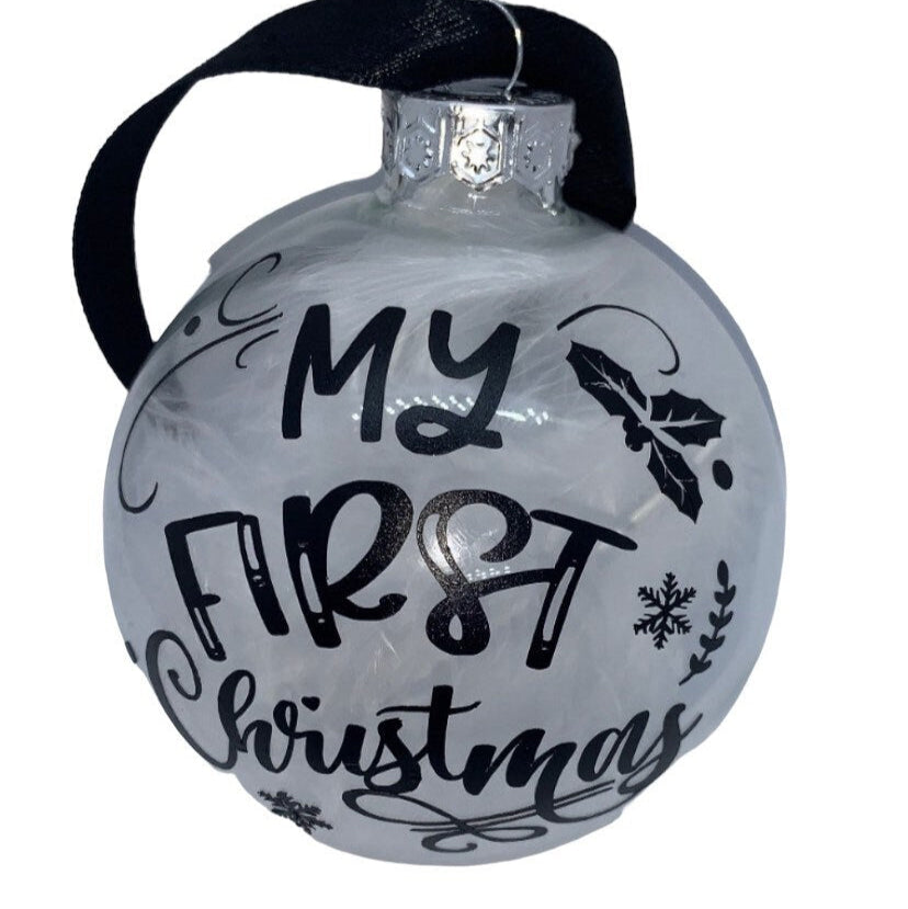My First Christmas Feathered Bauble
