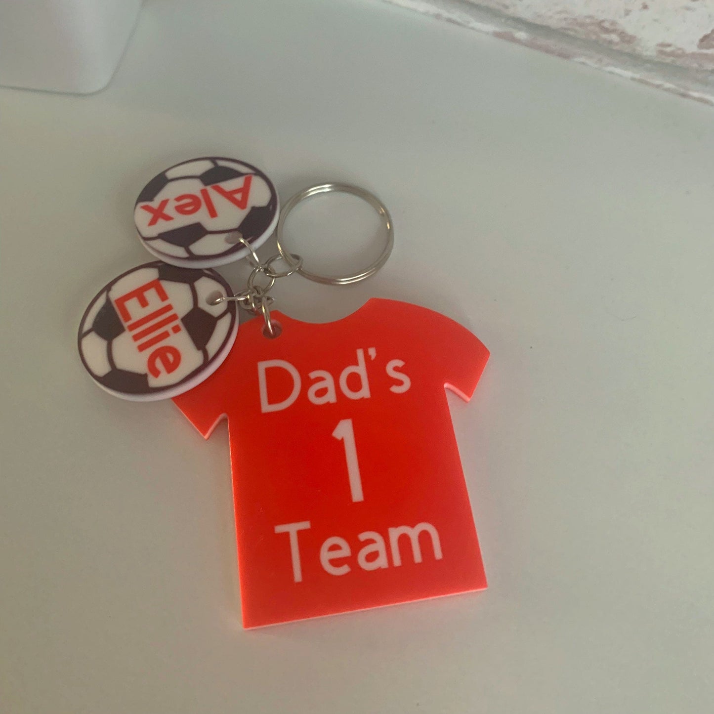 Dad's Football Team T-Shirt Keyring