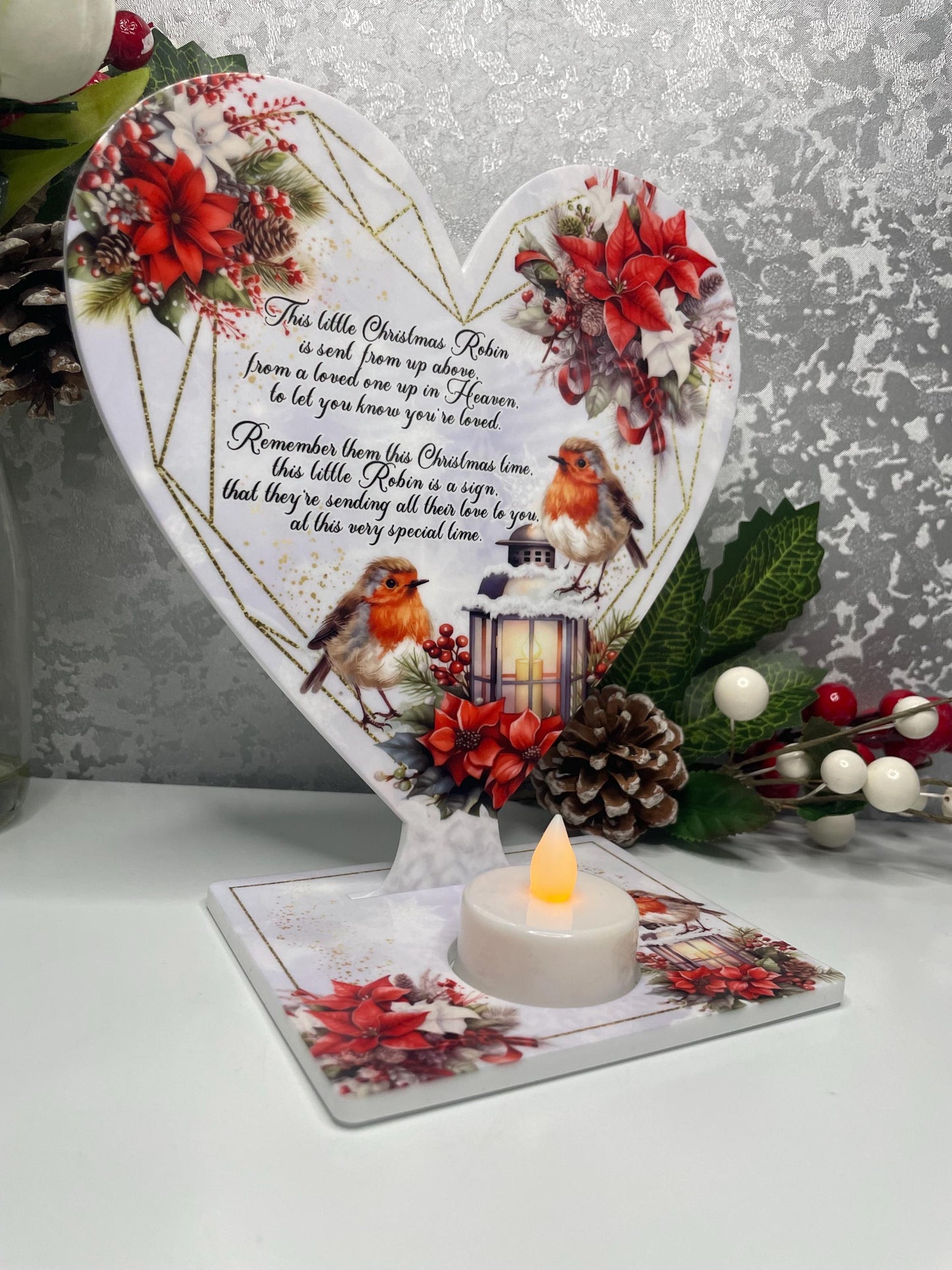 Christmas Remembrance Robin Tealight