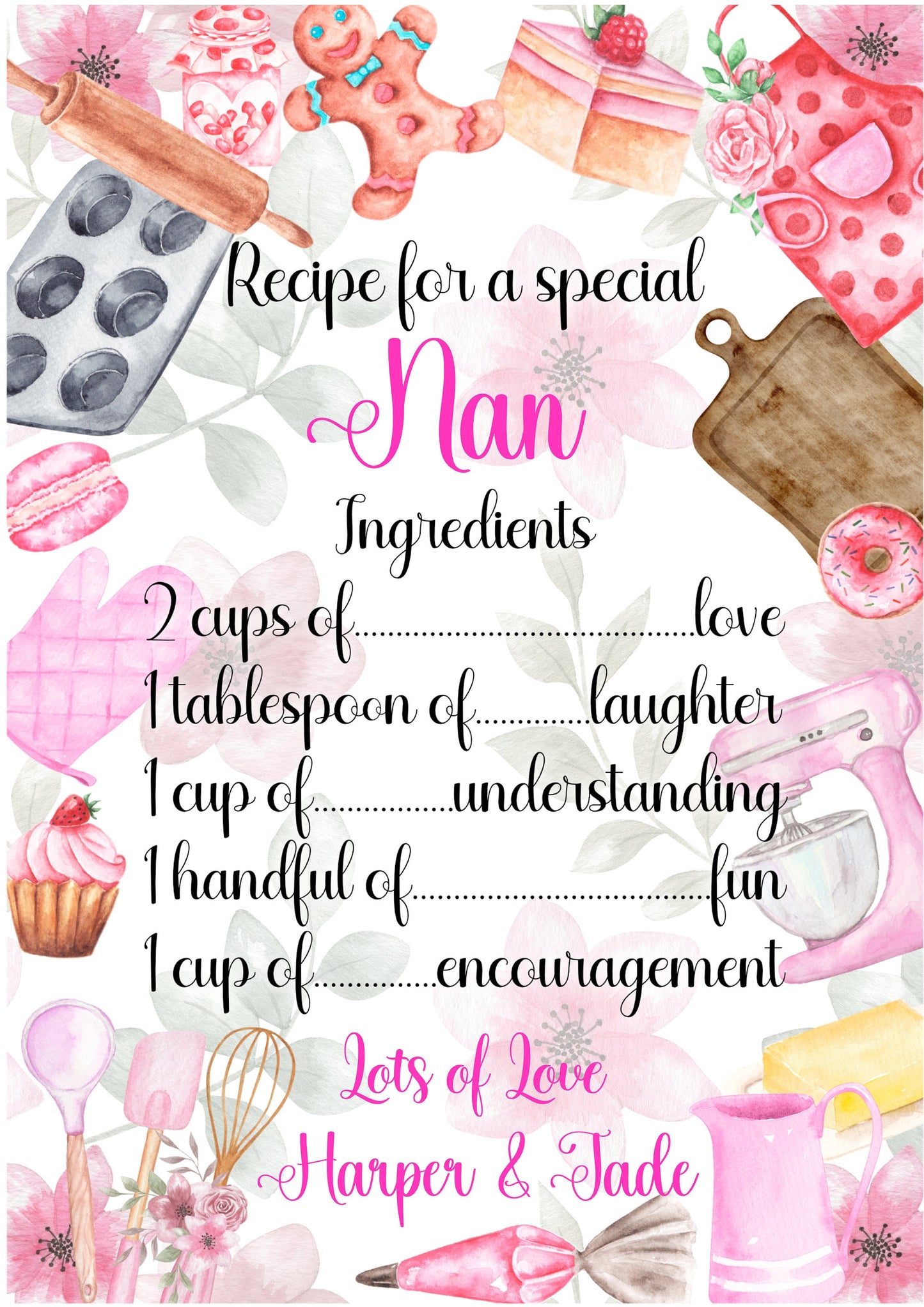 Recipe For A Special Nanny Plaque