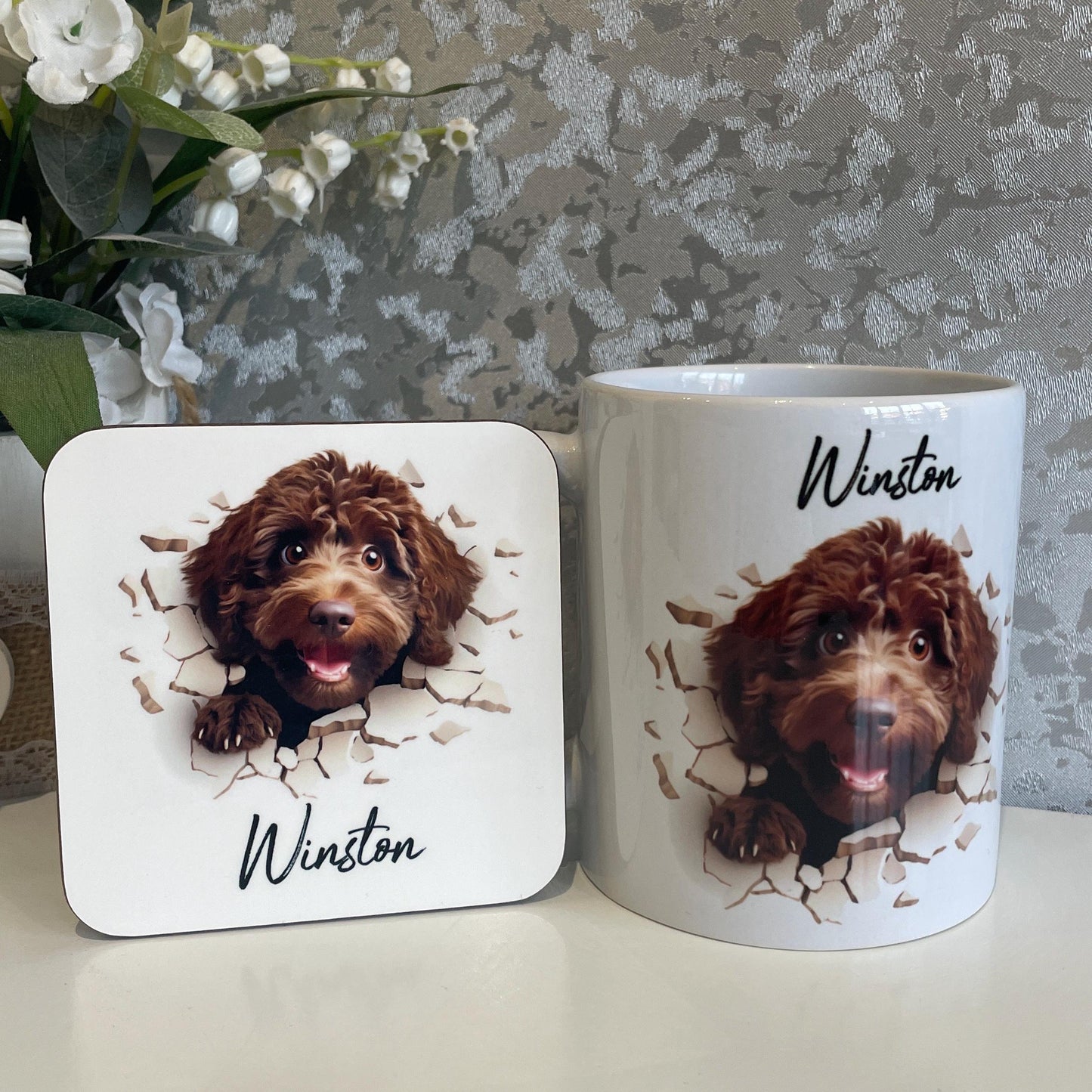 Chocolate Cockapoo Hole In A Wall Mug