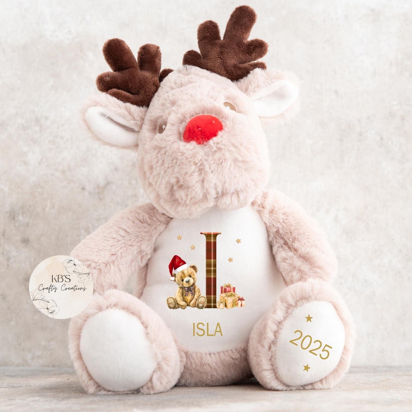 Personalised Christmas Reindeer Teddy