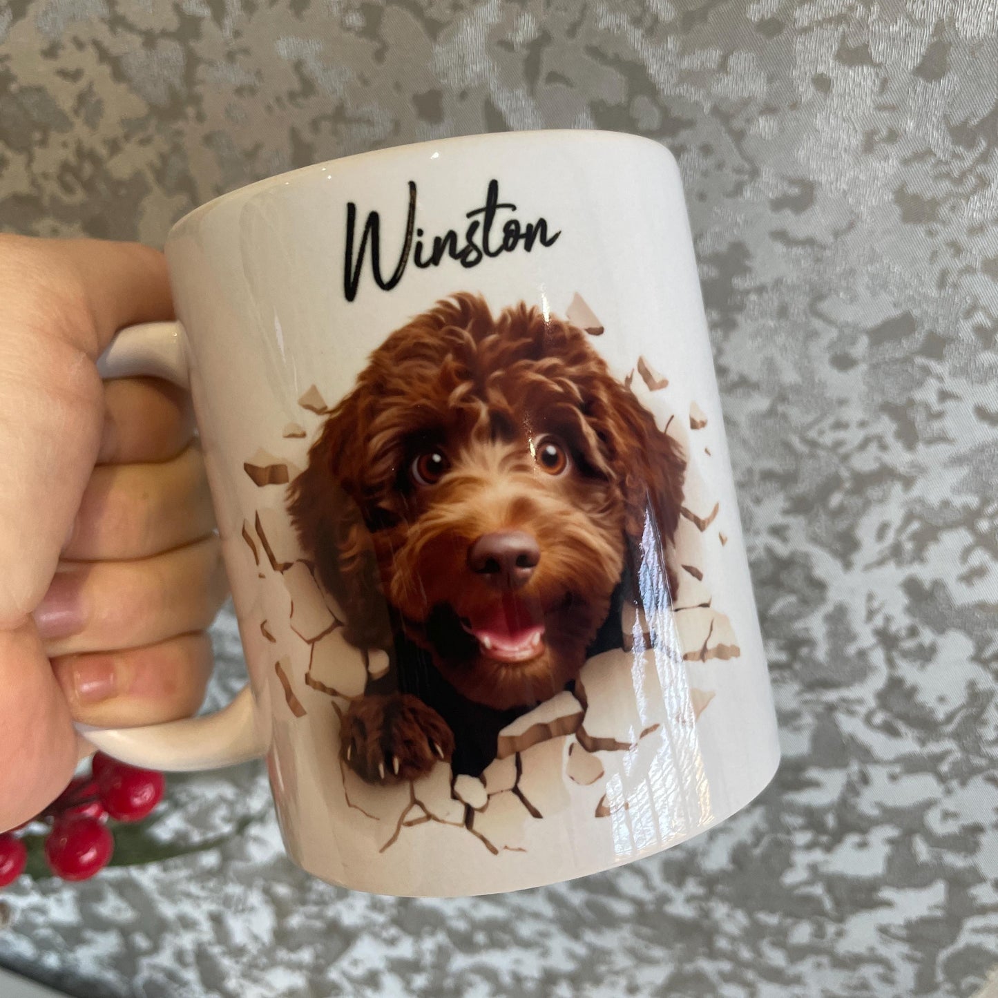 Chocolate Cockapoo Hole In A Wall Mug