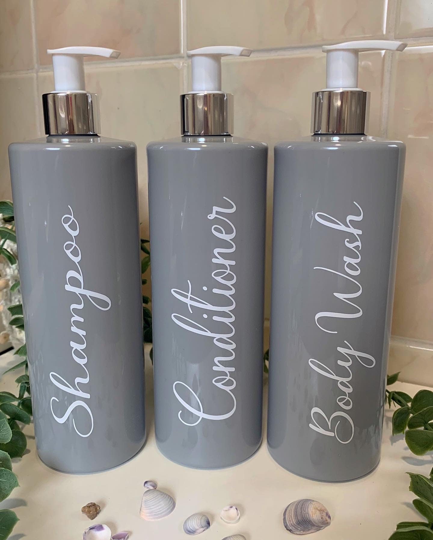 Set of 3 Bathroom Storage Dispenser Bottles