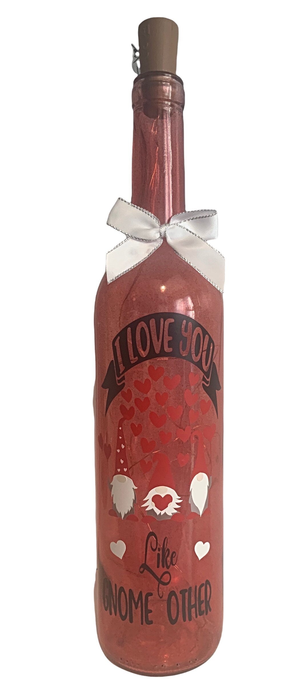 'I Love You like Gnome Other' LED Light Up Wine Bottles
