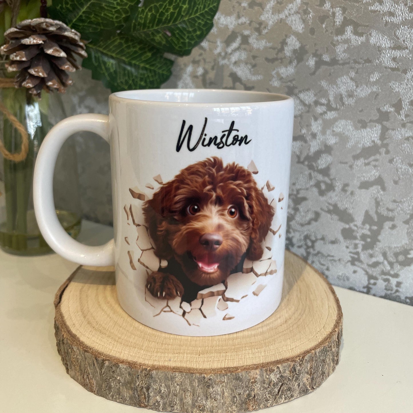 Chocolate Cockapoo Hole In A Wall Mug