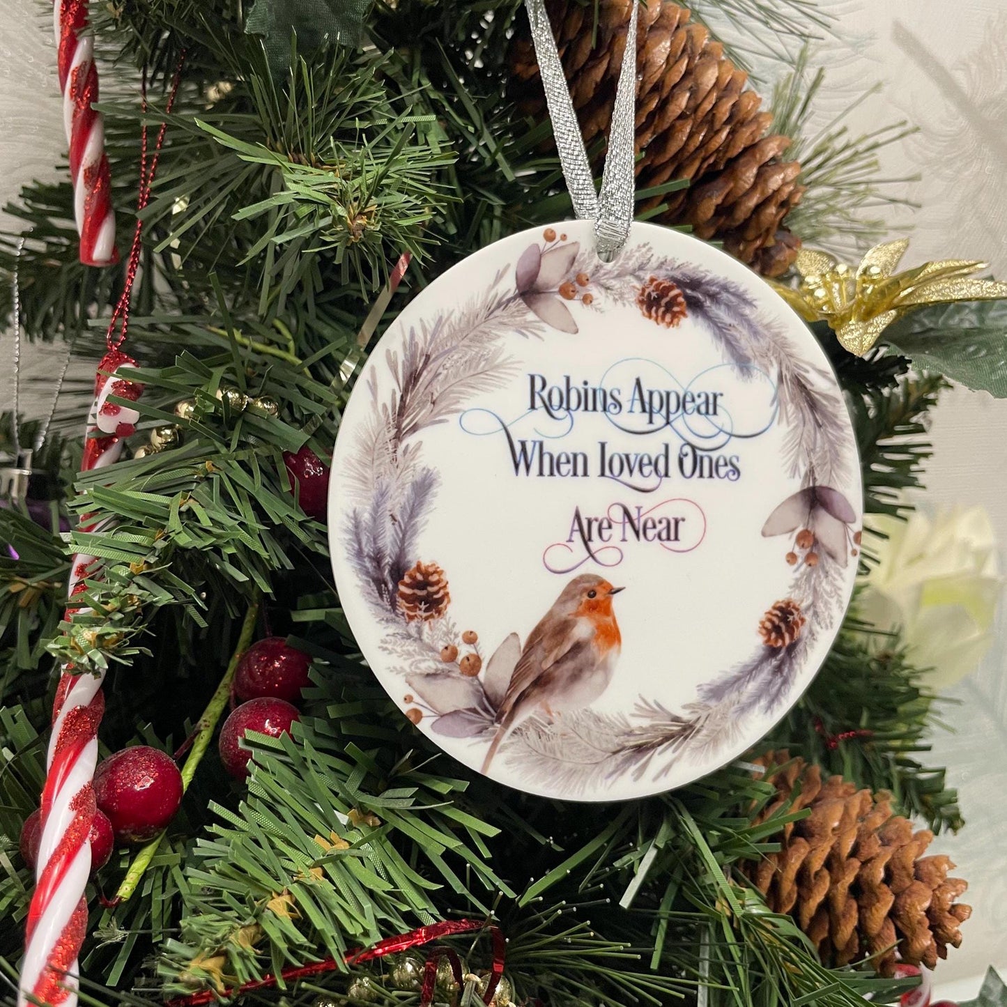 Robins Appear Wreath Bauble