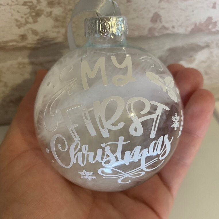 My First Christmas Feathered Bauble