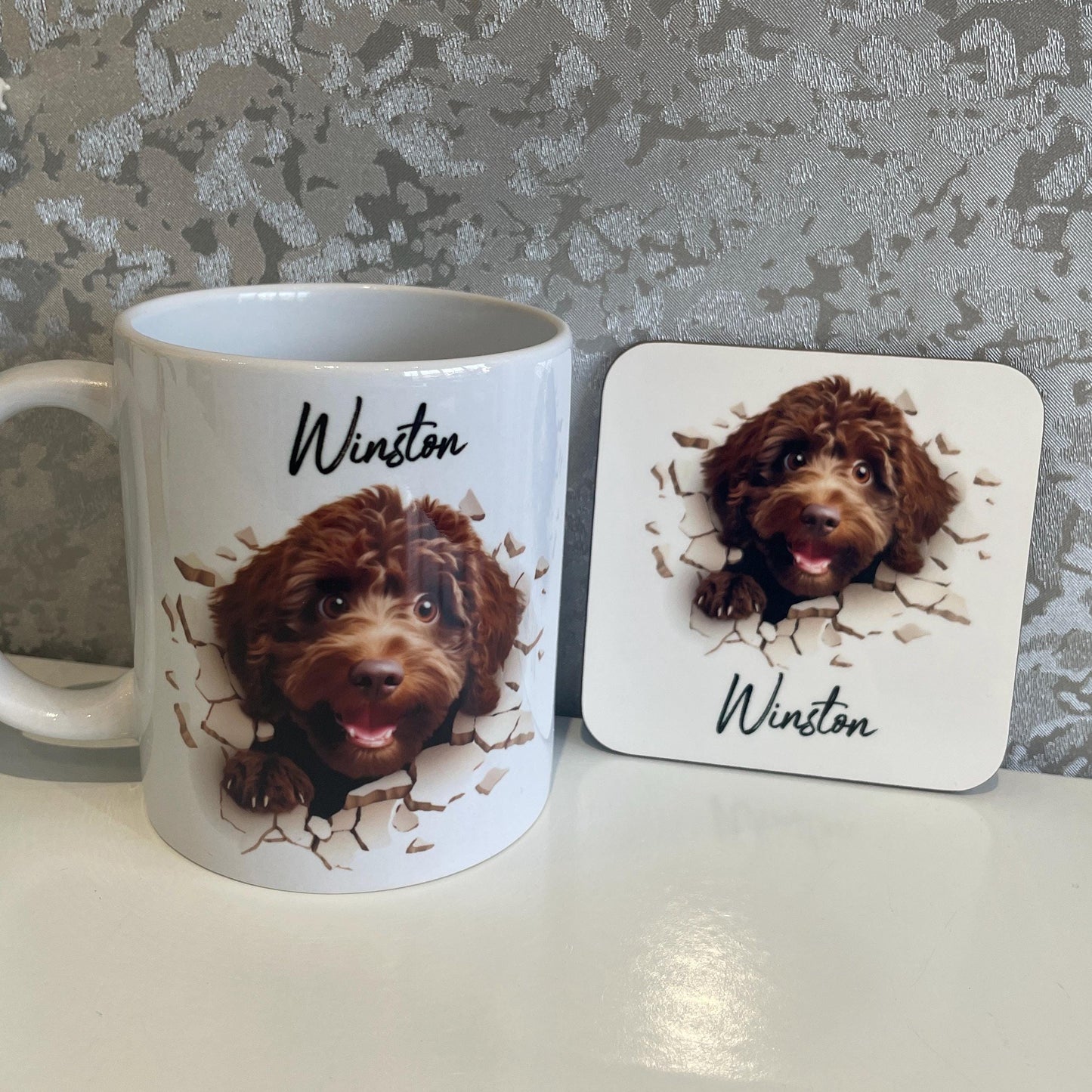 Chocolate Cockapoo Hole In A Wall Mug