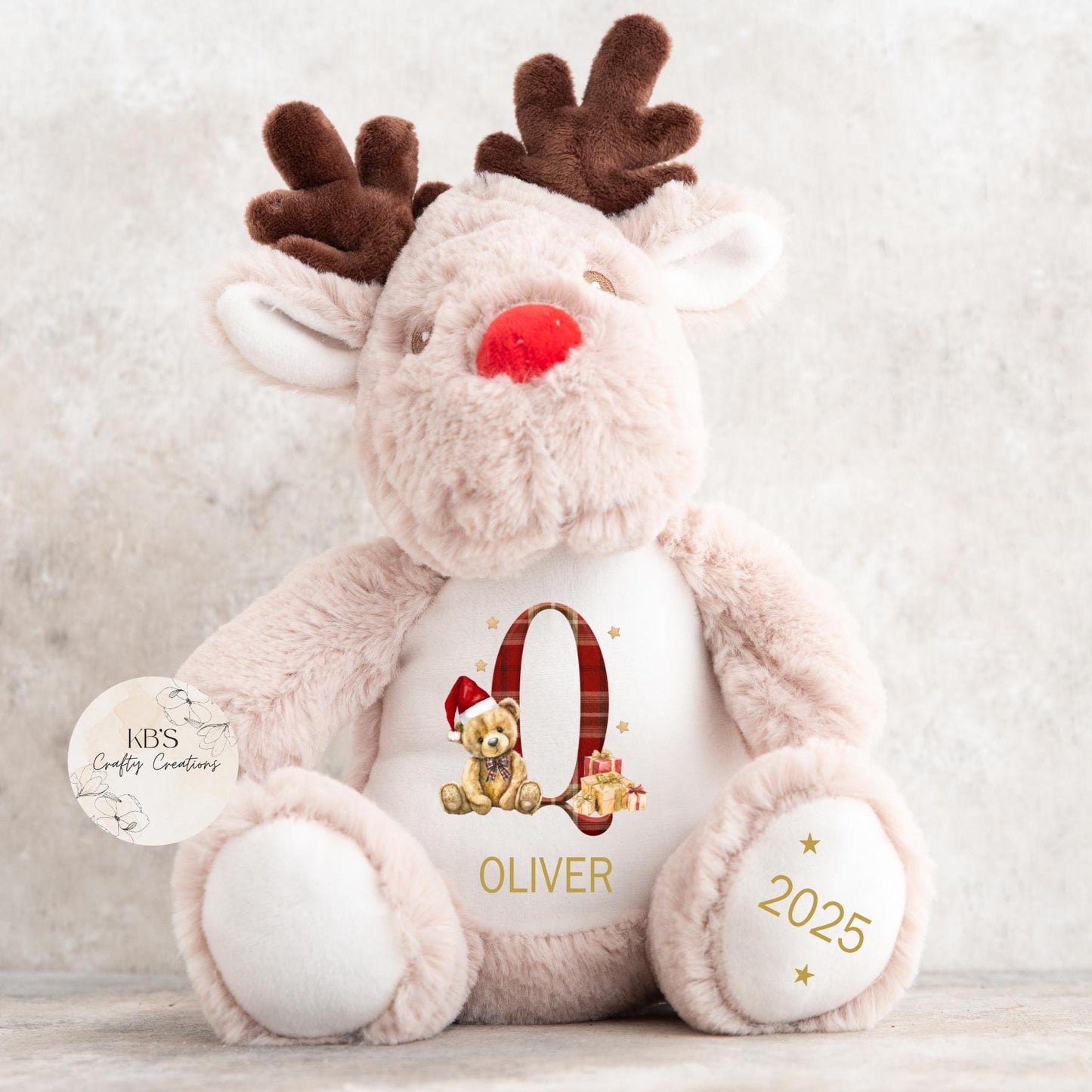 Personalised Christmas Reindeer Teddy