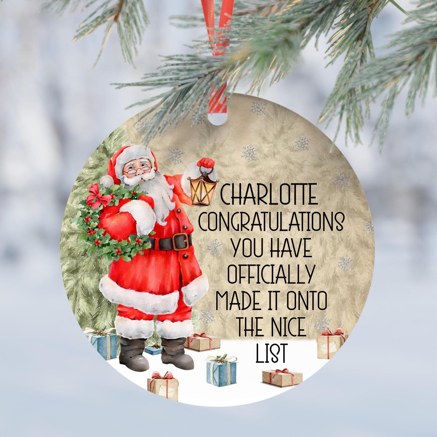 Your On Santa's Nice List Bauble