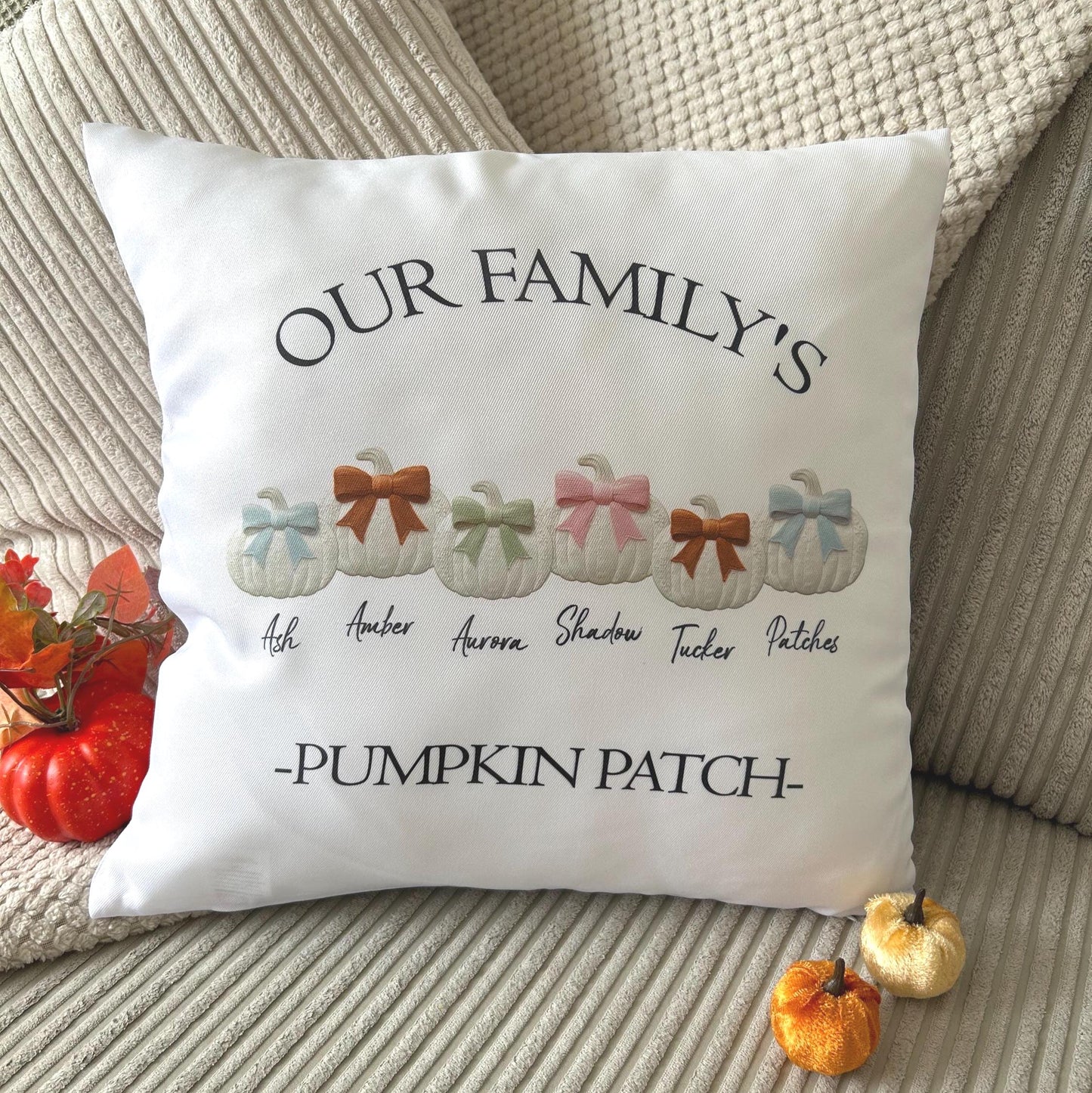 Family Pumpkin Patch Cushion