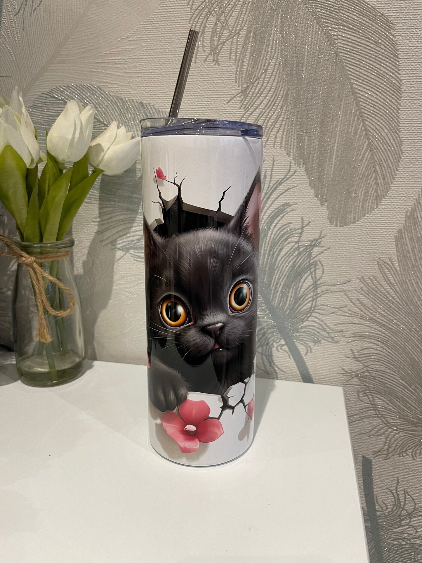 Black Kitten Cat 20oz Tumbler|