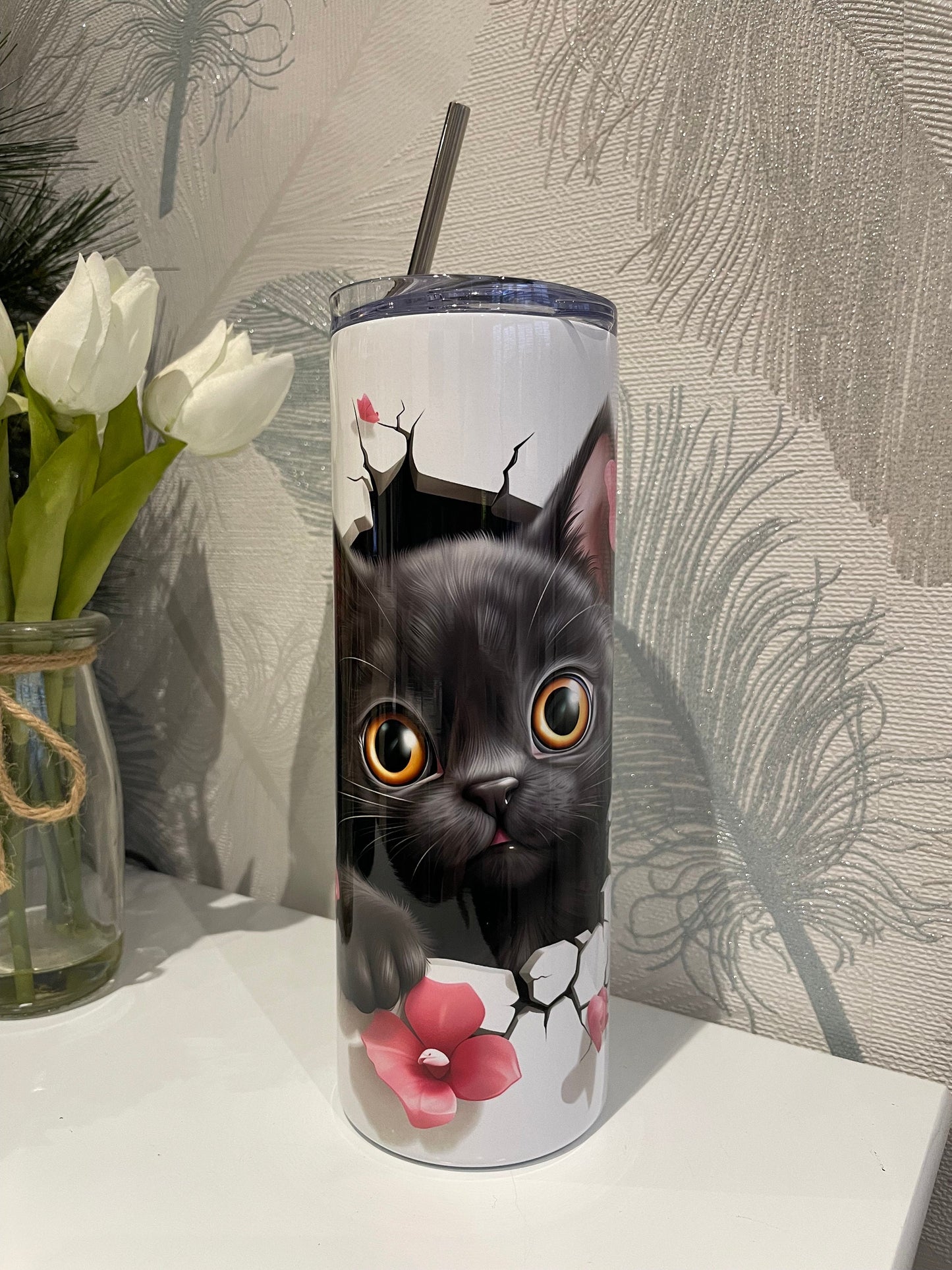 Black Kitten Cat 20oz Tumbler|