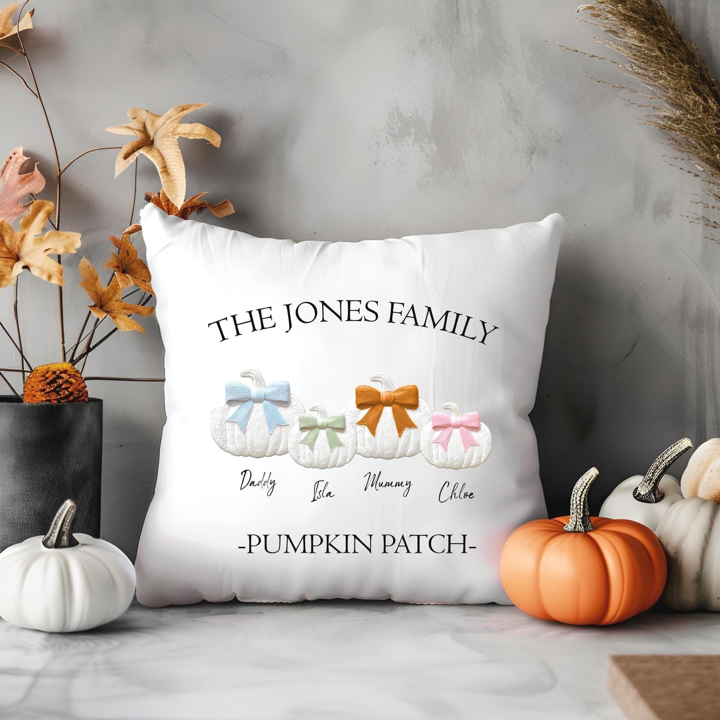 Family Pumpkin Patch Cushion